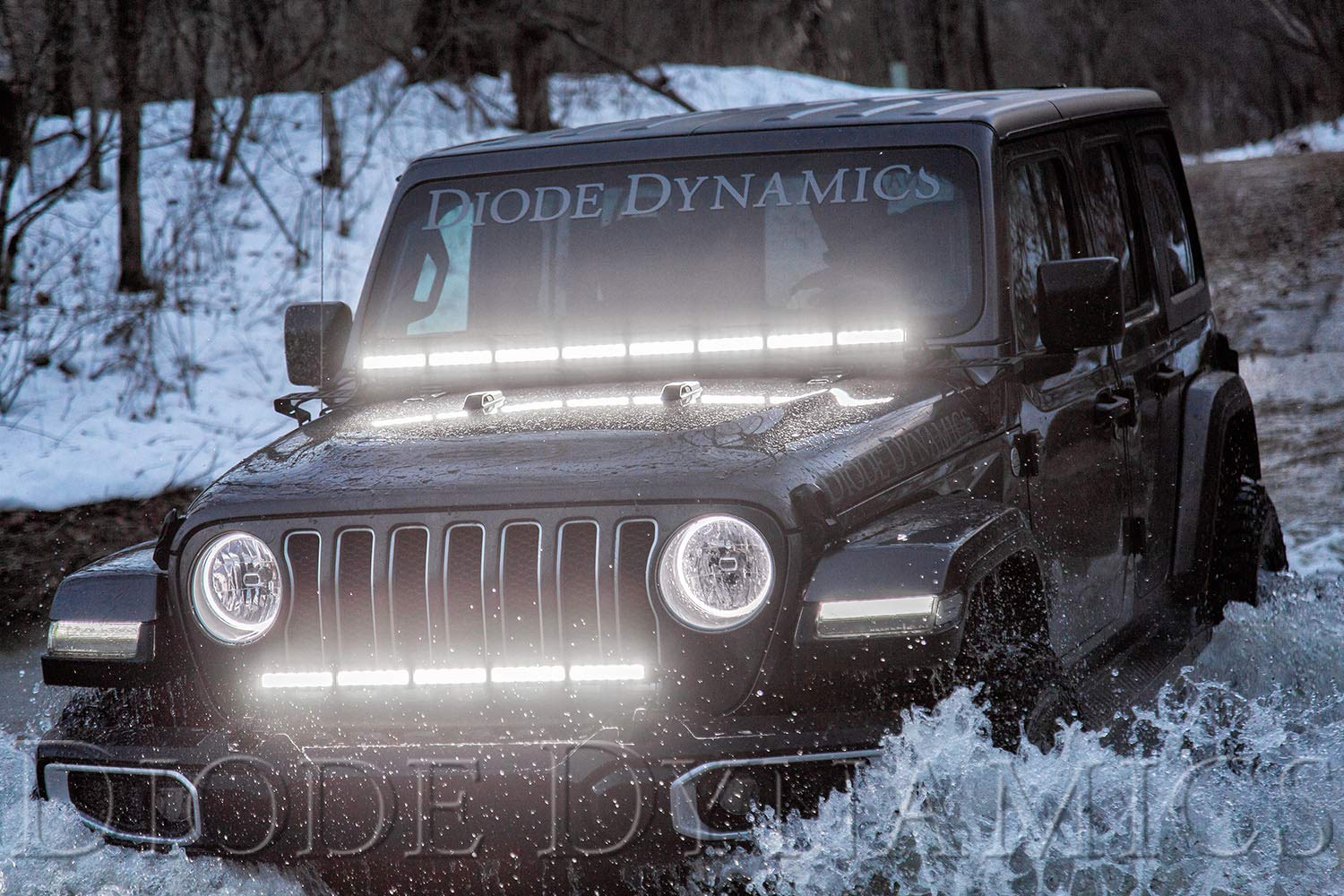 30" Single White Combo Bumper LED Light Bar Bracket Kit Diode Dynamics compatible with Jeep Wrangler JL 2018-2026