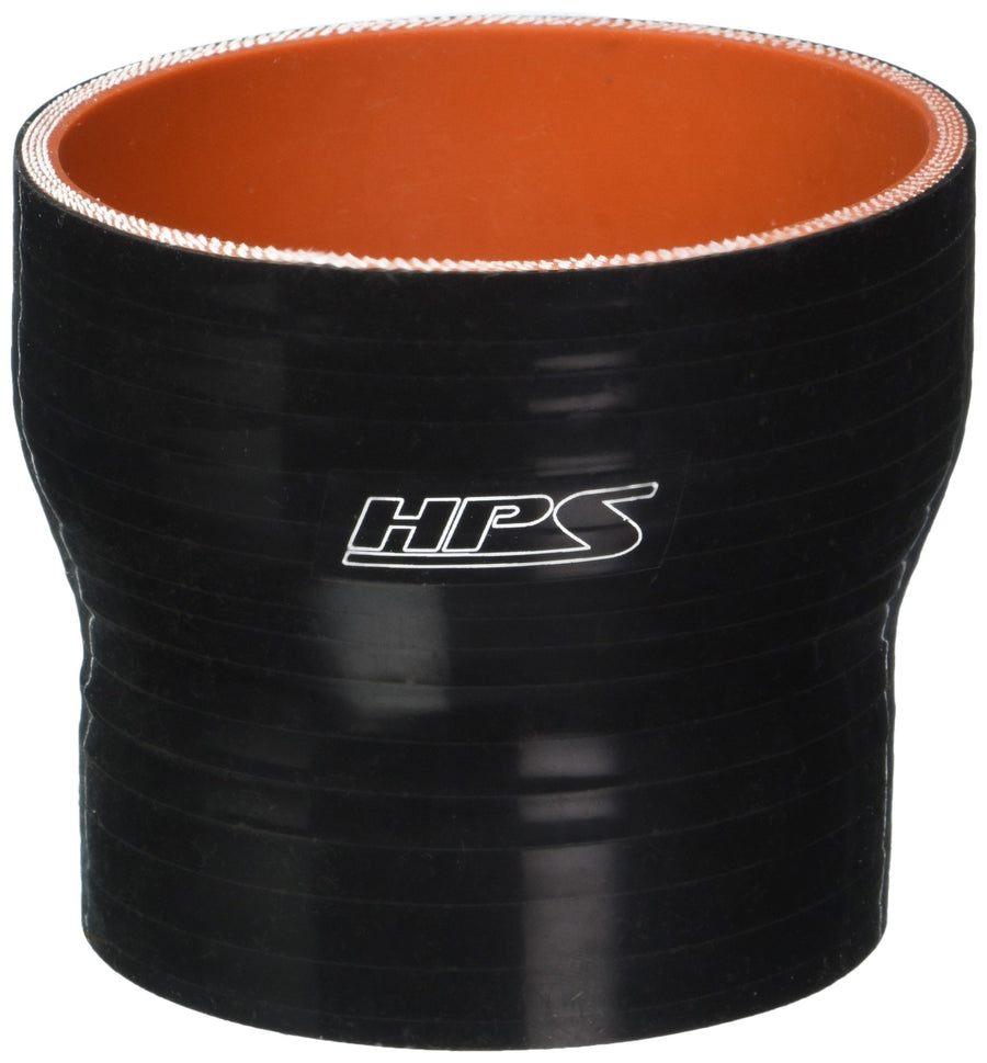 HPS Silicone HTSR-275-350-BLK High Temperature 4-ply Reinforced Reducer Coupler Hose, 50 PSI Maximum Pressure, 3" Length, 2-3/4" > 3-1/2" ID, Black