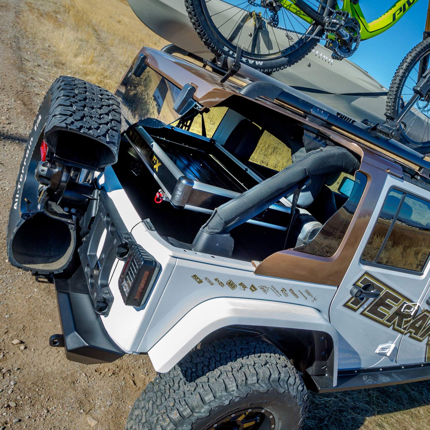 TeraFlex Cargo Rack 4820000 (JK Adjustable Height Rear Cargo Storage Rack Kit - Silver)