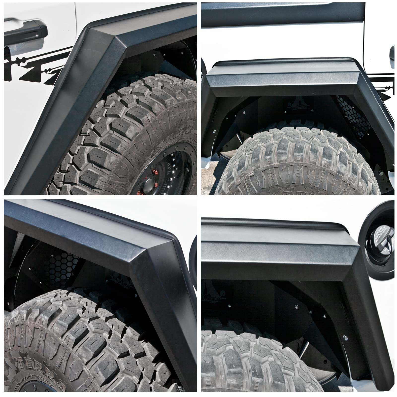 Rear Fender Flares NIXON OFFROAD Compatible With 2018 2019 2020 2021 2022 2023 2024 2025 2026 Jeep Wrangler JL