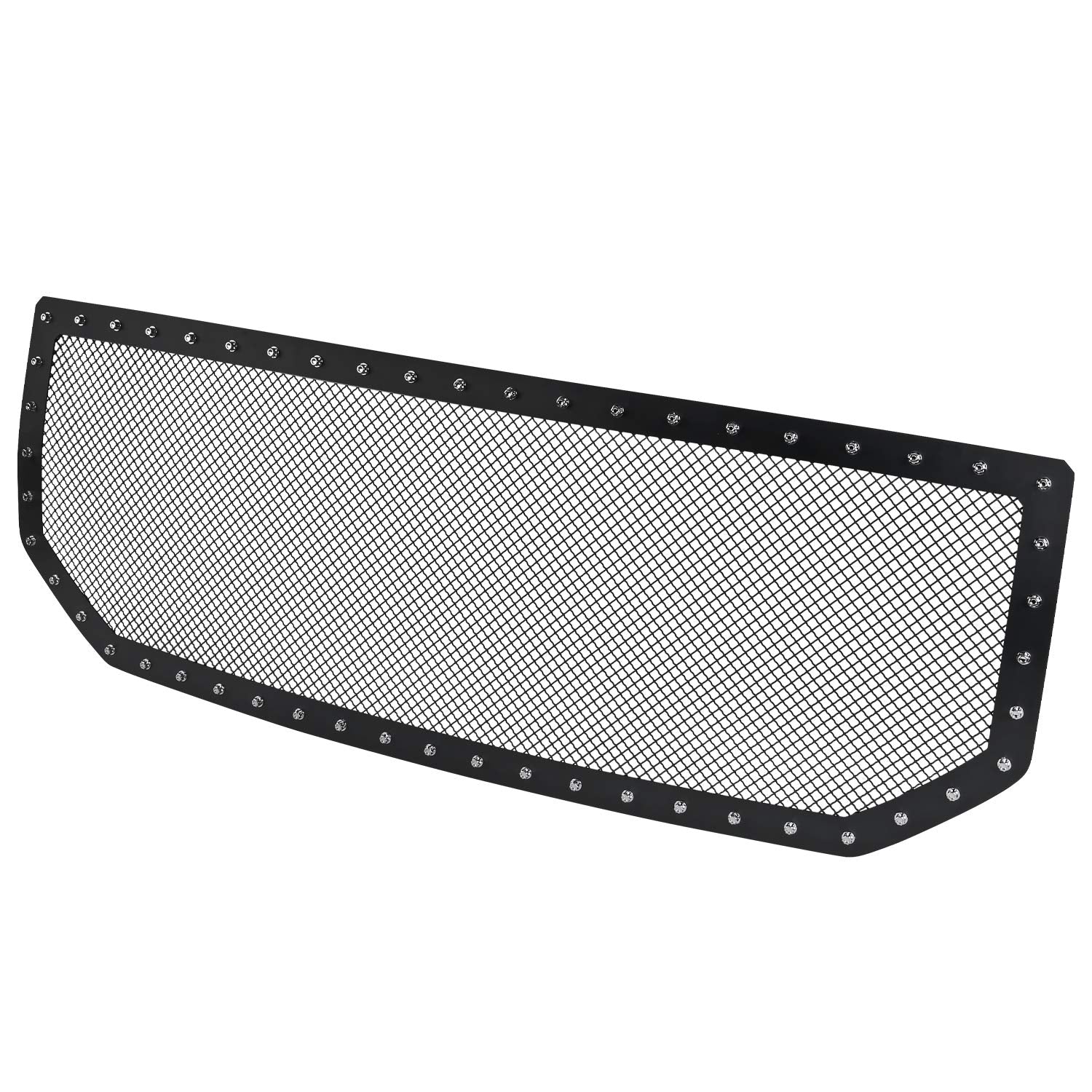 Front Mesh Black Spec-D Tuning Hood Grille Insert Rivet Style 1PC Compatible with 2016-2018 GMC Sierra 1500