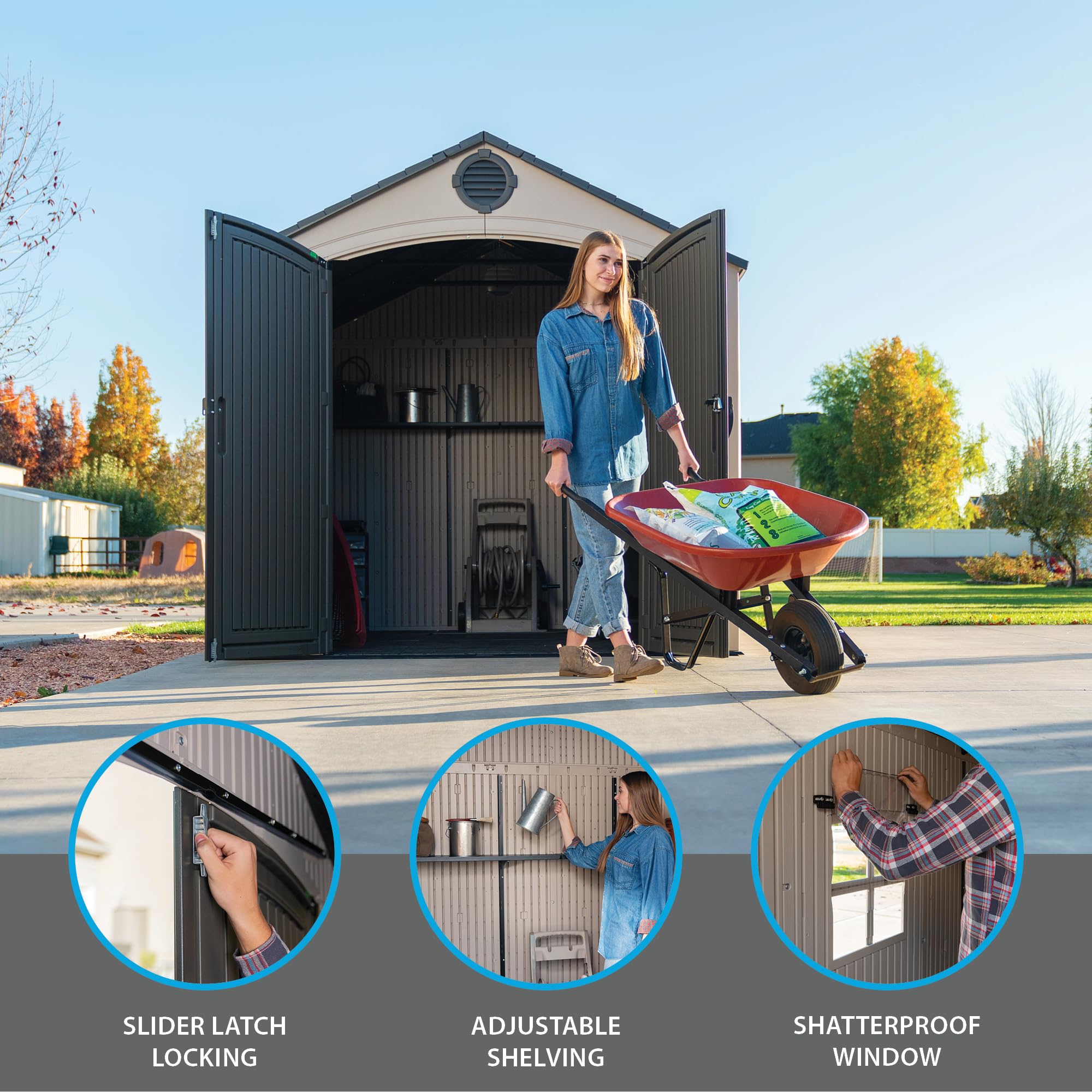 Outdoor Lifetime Storage Shed, 8 x 10 Feet