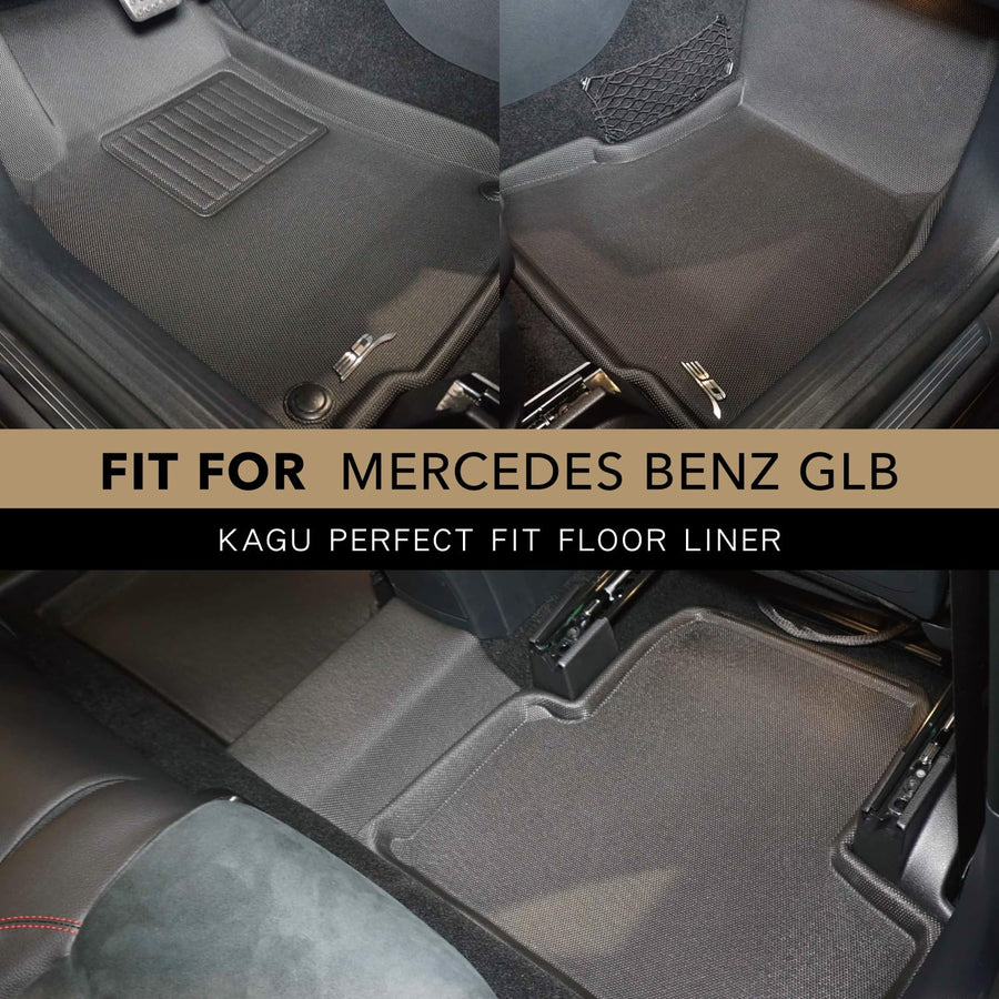 Custom Fit 3D MAXpider Kagu Floor Mat (Black) Compatible with Mercedes-Benz Glb 250 5-Seat (X247) 2020-2026 / Amg Glb35 2021-2026 - 1st & 2nd Row