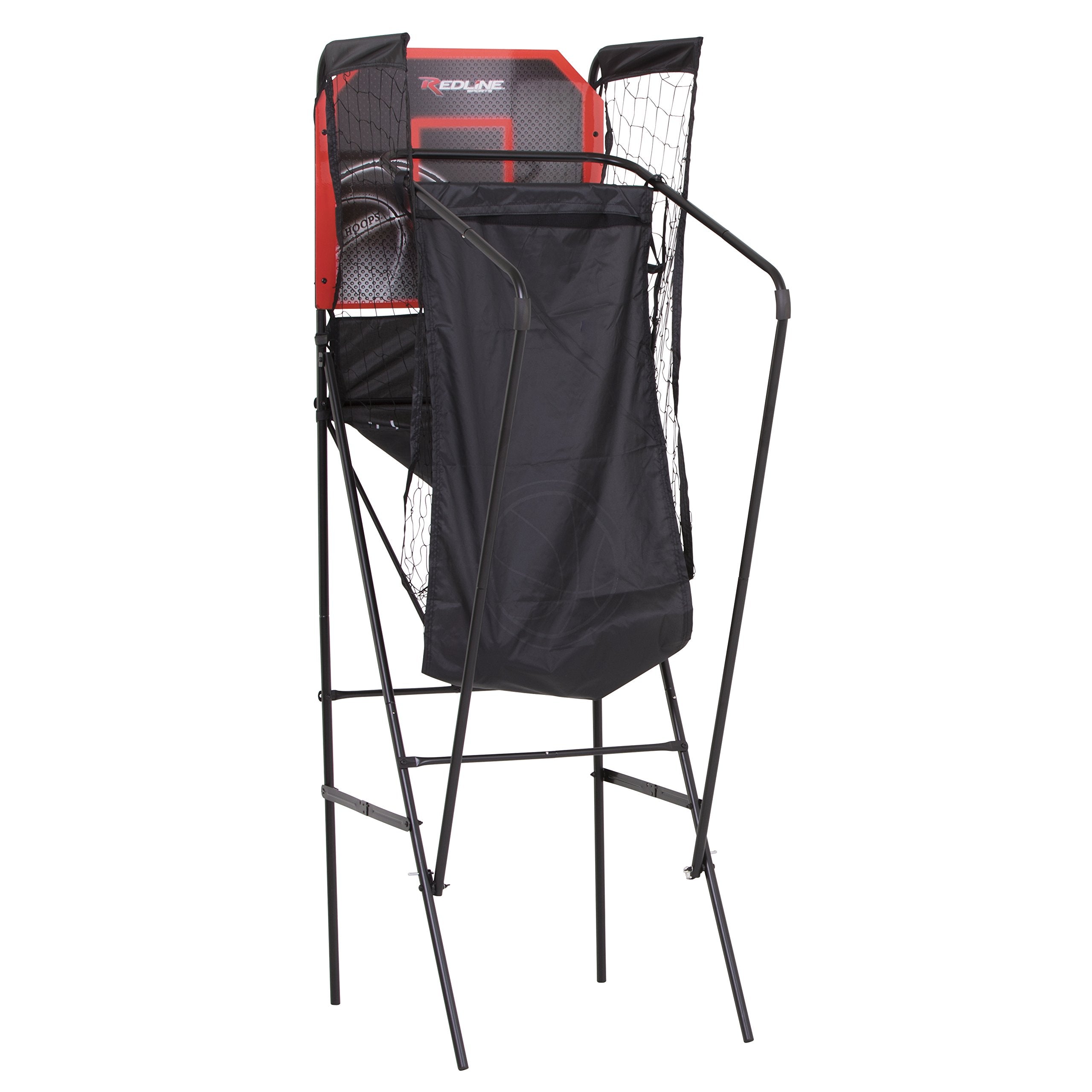 Alley-Oop Redline Single Basketball Shootout with Quick Connect Easy-to-Assemble Frame and Compact Fold-up Design for Easy Storage 26 pounds