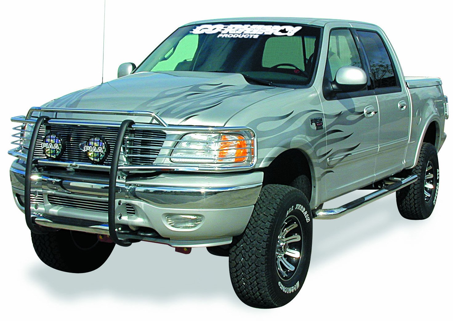 3000 Series Go Rhino Center Grill Guard | Mild Steel, Black | 3093B | Fits 1999-2002 Chevrolet Silverado 1500; 2000-2006 Chevrolet Suburban 1500 & Tahoe
