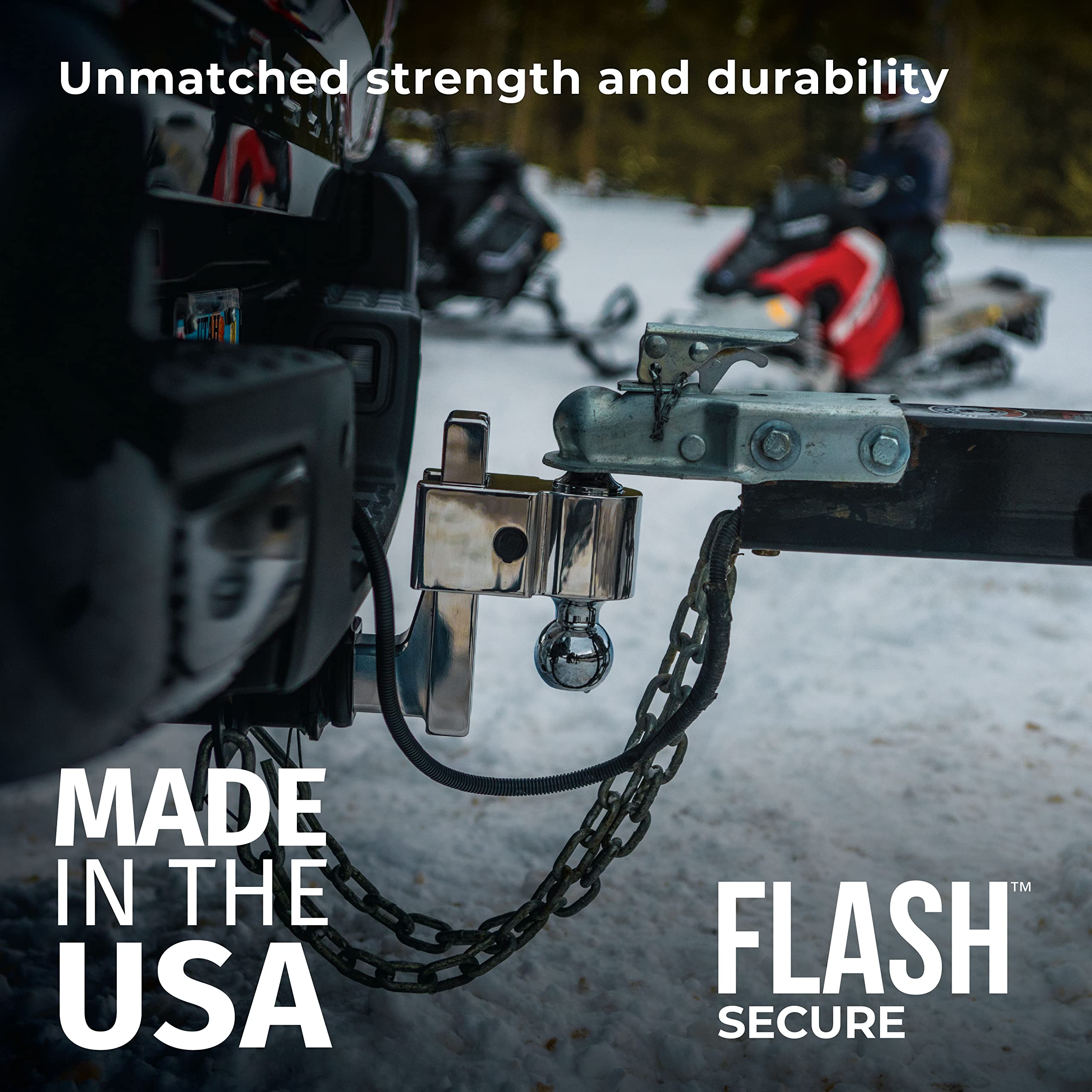 Fastway Flash Secure Adjustable Dual Locking Aluminum Ball Mount with 4 Inch Drop, 2 Inch Shank, Built-in Locks, and Chrome Plated Balls 44-00-4400