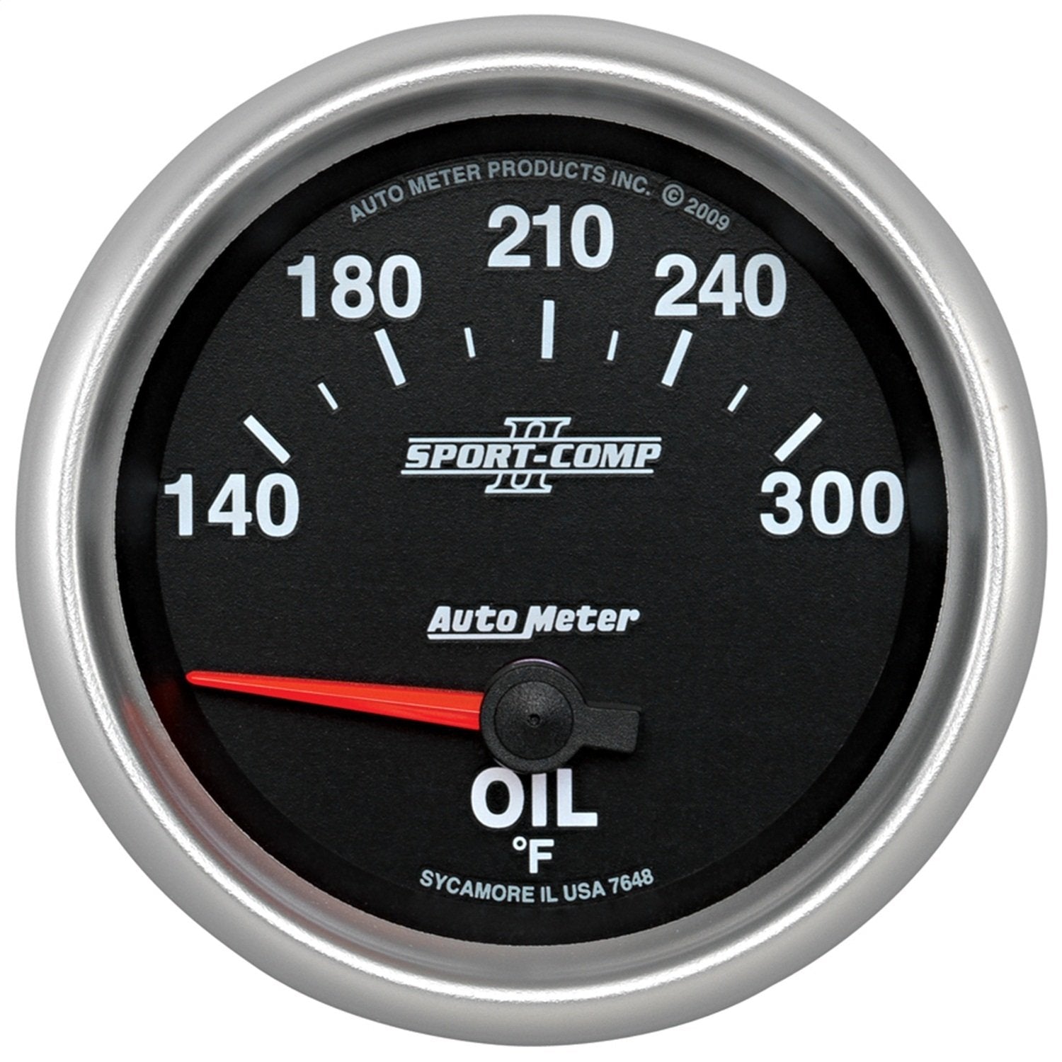 Auto Meter Sport-Comp II 2-5/8" 140-340 Degree F Short Sweep Electric Oil Temperature Gauge 7648