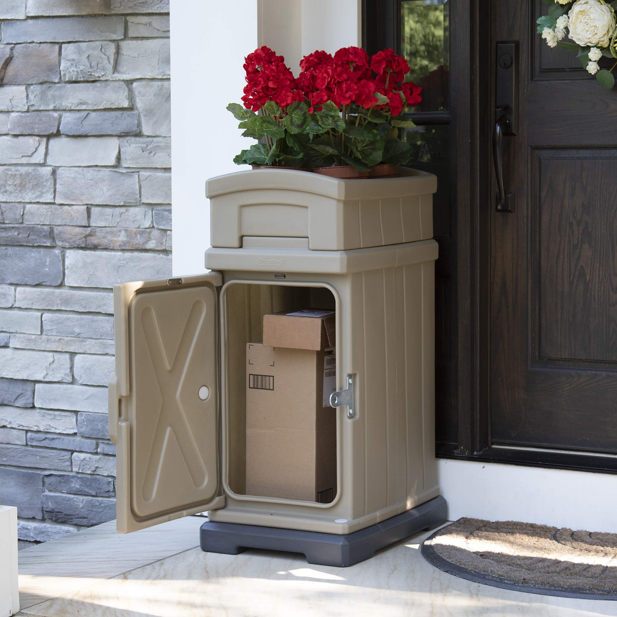 Simplay3 Delivery and Hide Away Storage Box - Secure Home Delivery Box for Packages Shipped to The Home 5 Cu. Feet, Gray