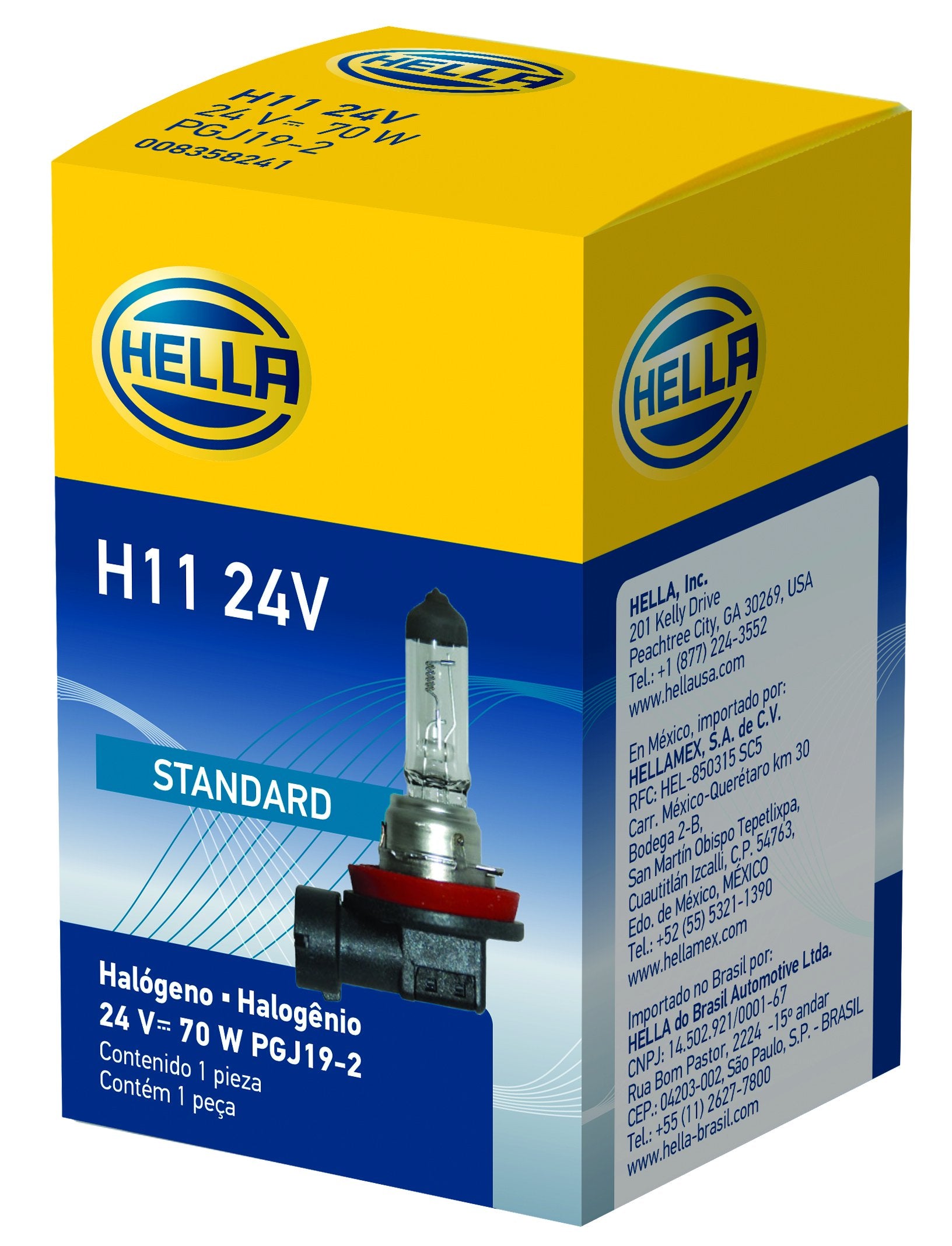 HELLA 24V H11 Standard Halogen Bulb, 70W
