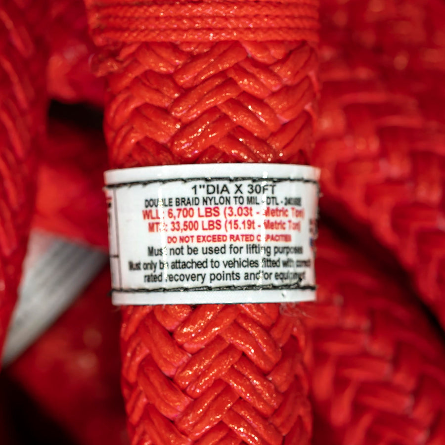 55 Factor Extreme Duty Kinetic Energy Recovery Rope, 1" Diameter x 30' Length