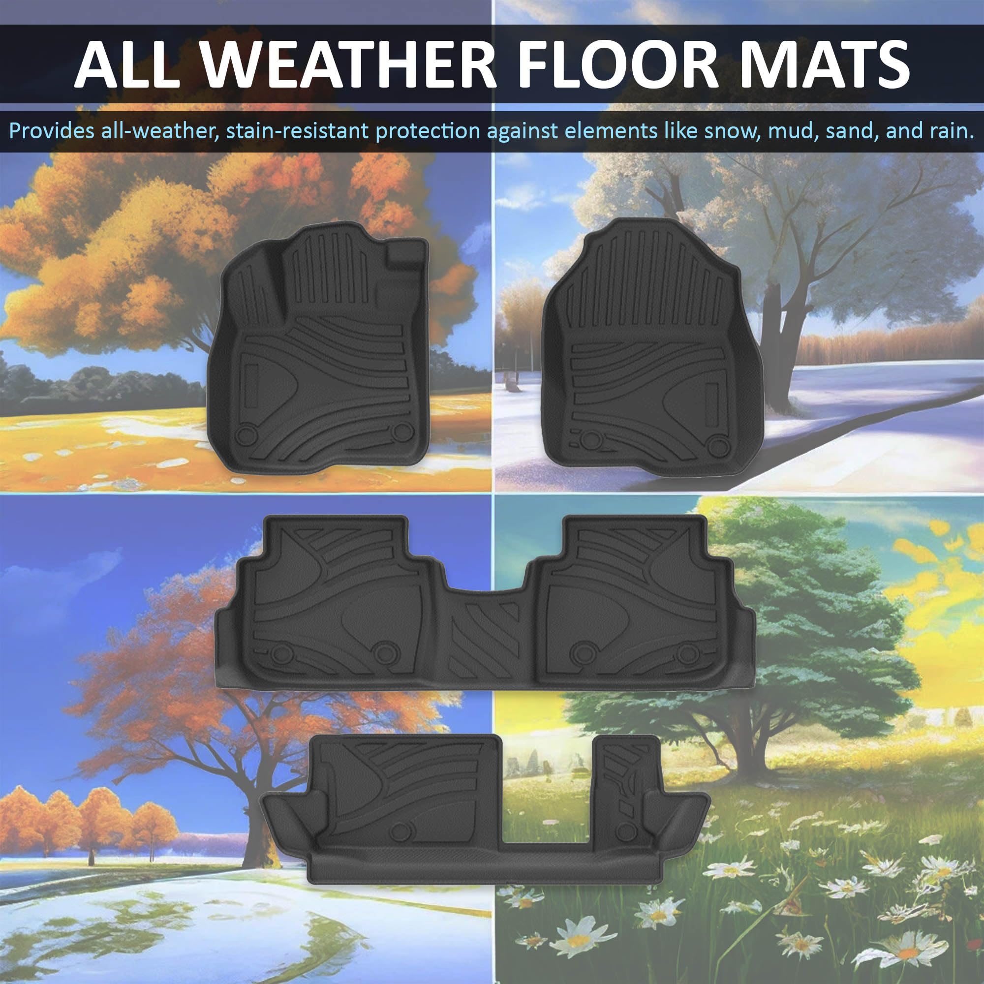 TOTALINER Black Horse Heavy Duty Floor Mat Anti-Skid Black 1.37'' Thickness Compatible with 2023-2023 Honda CR-V-FMHCR23