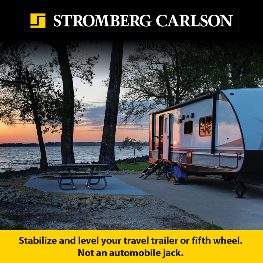 Stromberg Carlson Scissor Jacks JSC-30 – Heavy-Duty 30-Inch RV Leveling System for Campers, Trailers, and Motorhomes – Set of 2 Jack Stands with 7,500 lb Load Capacity, Socket & Bowtie Base