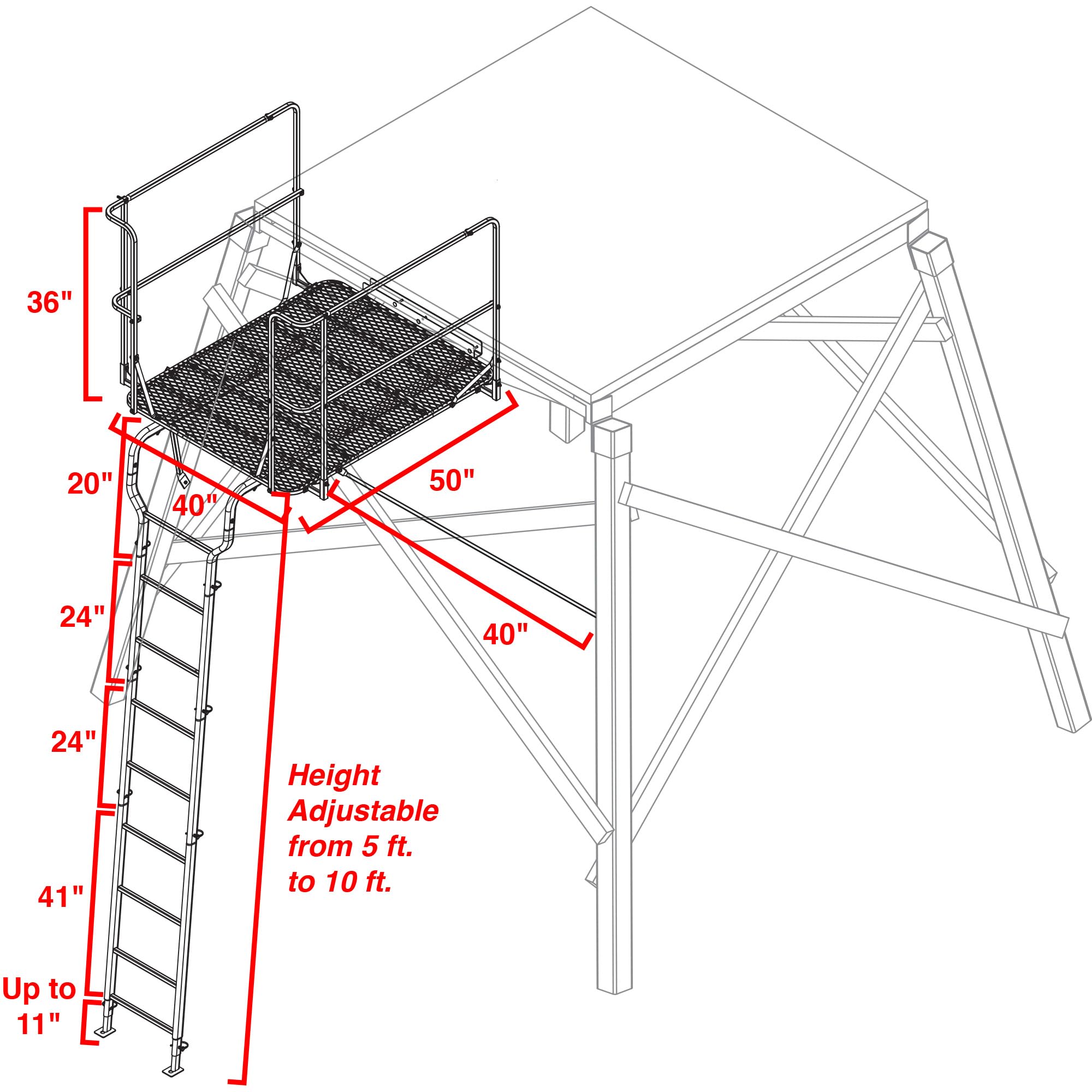 Adjustable Shadow Hunter SH33LP Ladder and Platform Kit