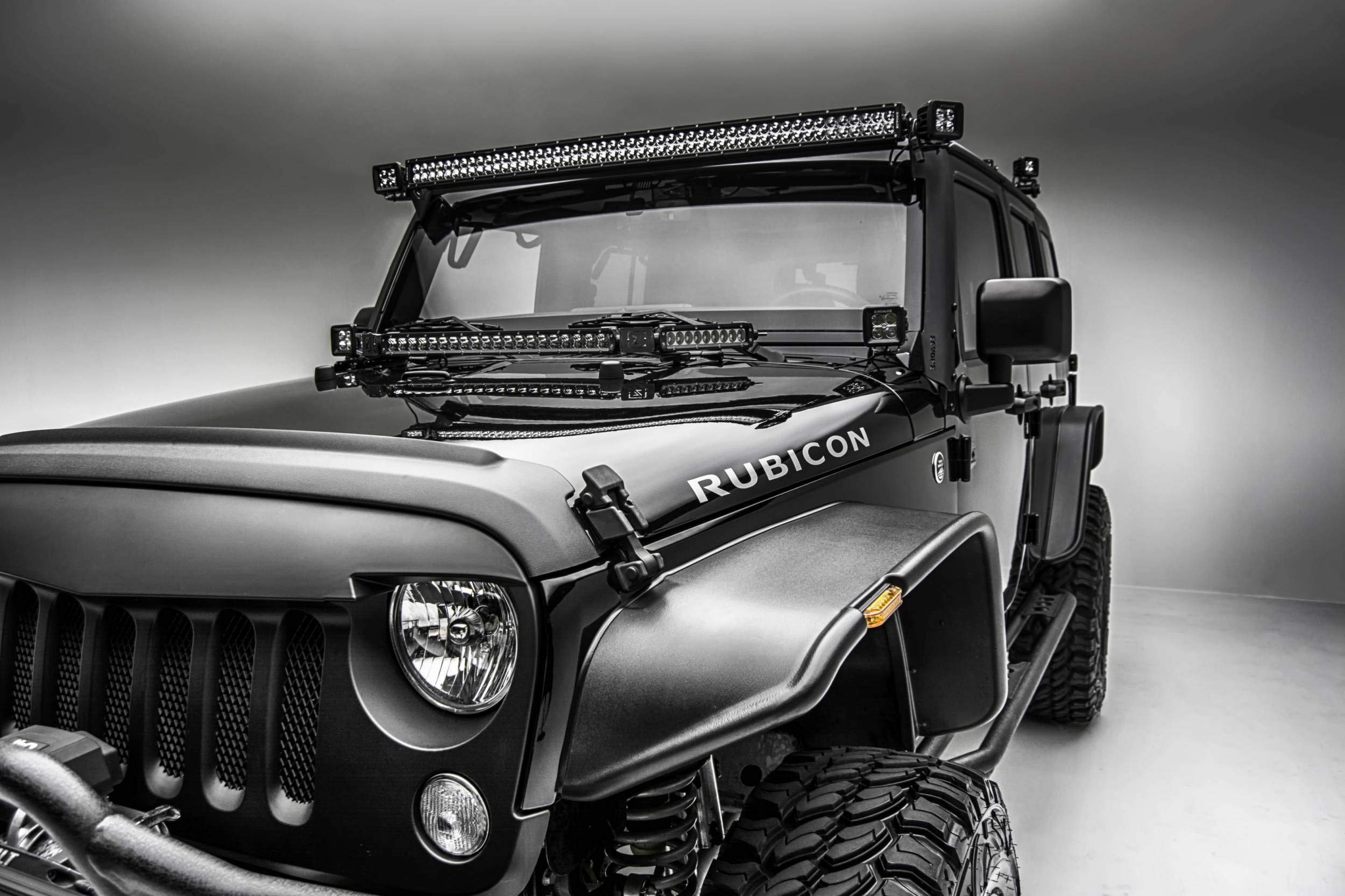ZROADZ Black Front Roof LED Bar Mount Z374811 2007-2016 JEEP WRANGLER JK