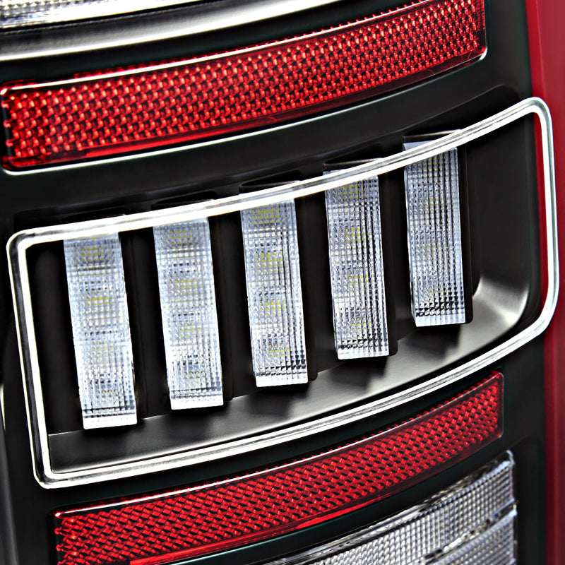 Black Tail Lights w/Red LED SPEC-D TUNING Compatible with 2007-2008 Dodge Ram 1500/2500 / 3500, Left + Right Pair Assembly