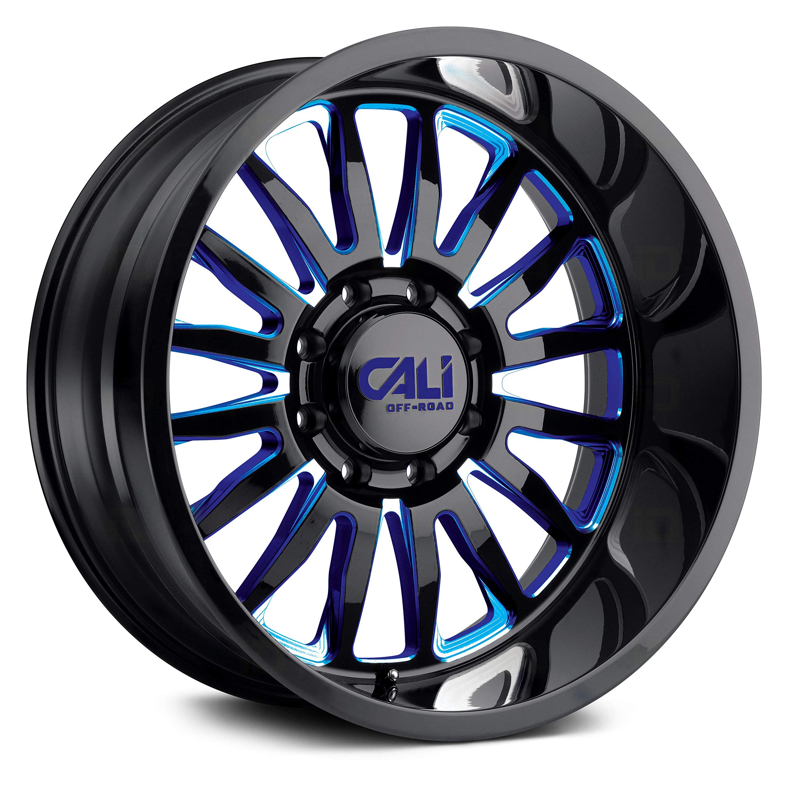 9110-24470BTB CALI OFF-ROAD Summit 9110 Gloss Black/Blue Milled Spokes 24X14 8-170 -76mm 125.2mm