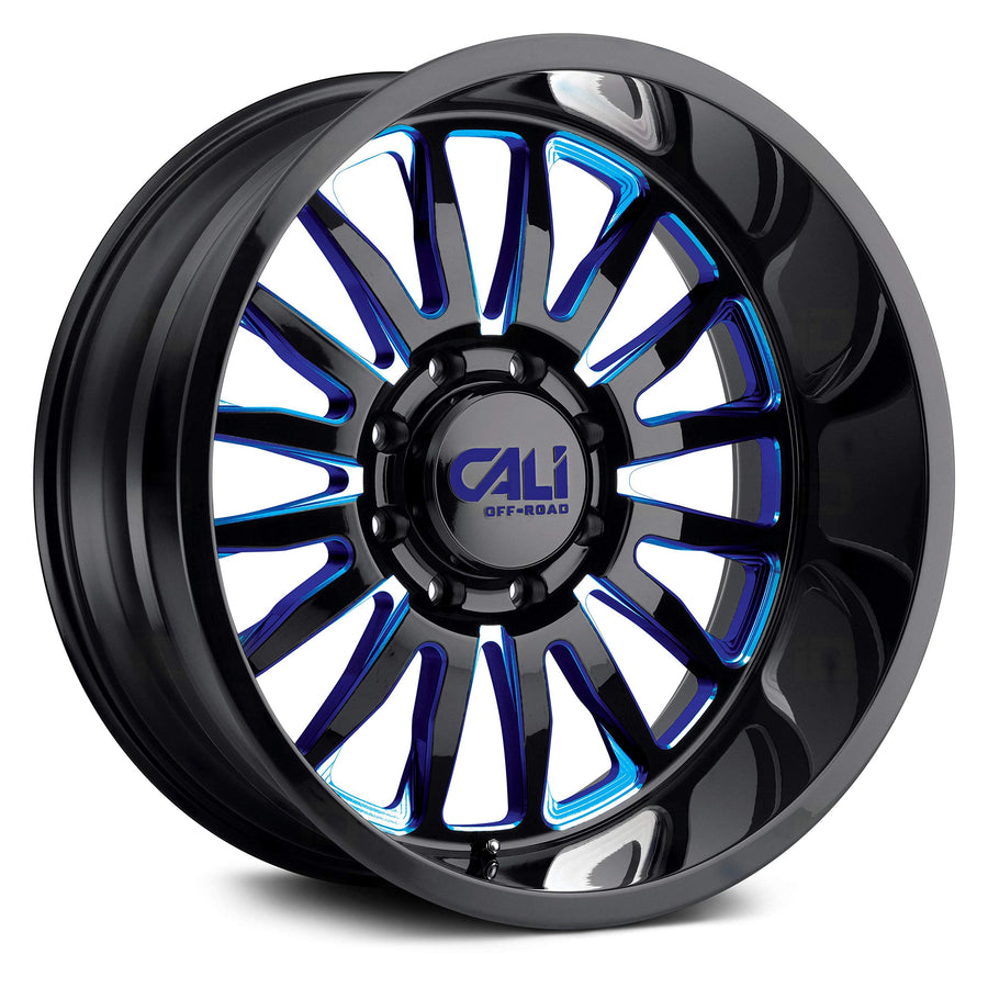 9110-24470BTB CALI OFF-ROAD Summit 9110 Gloss Black/Blue Milled Spokes 24X14 8-170 -76mm 125.2mm