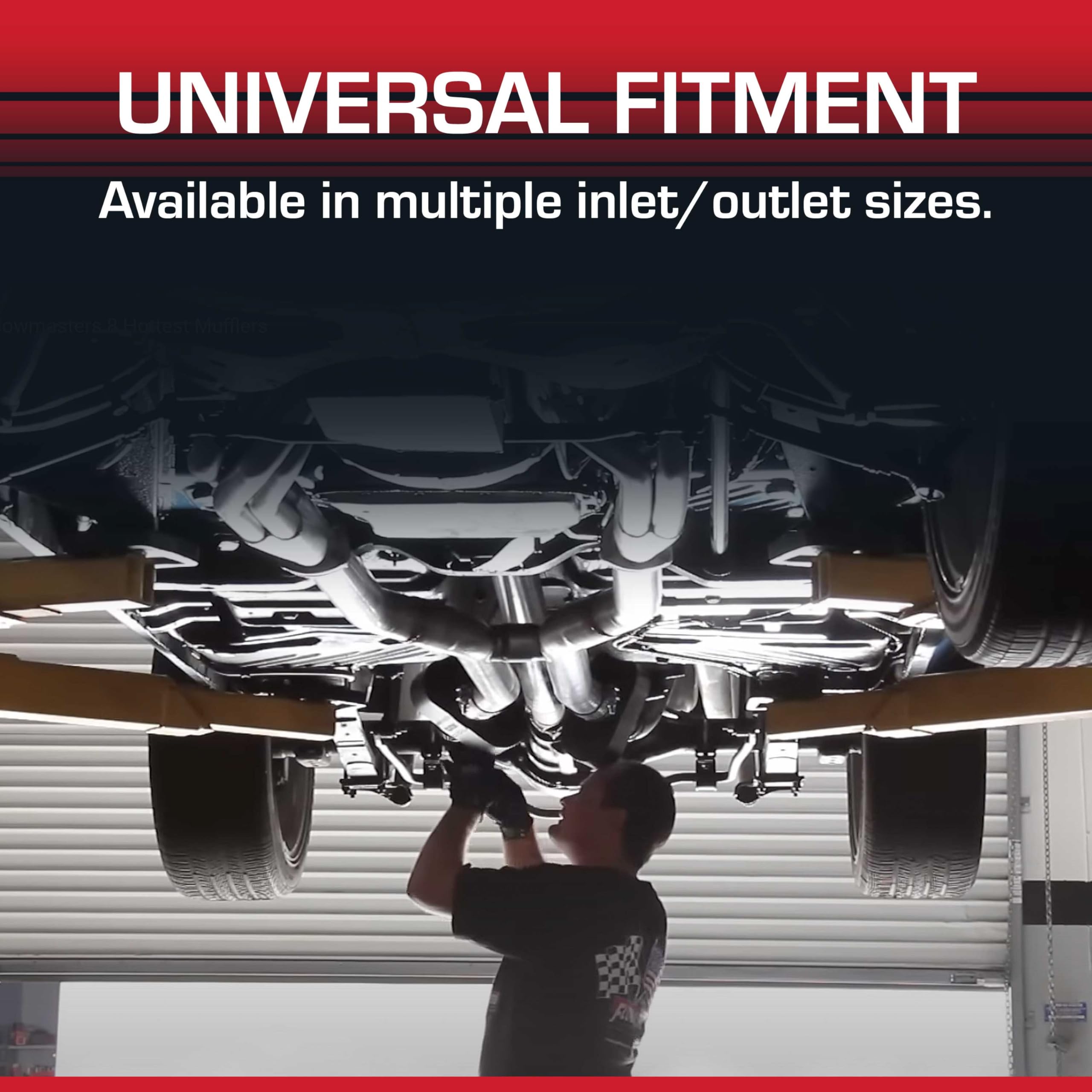 50 Series Flowmaster Delta Flow Chambered Muffler – 3.00” - Center In/Dual Out – Moderate Sound – 16G - Aluminized Steel – Perfect for daily-driven Performance Vehicles and Passenger Cars (9430502)