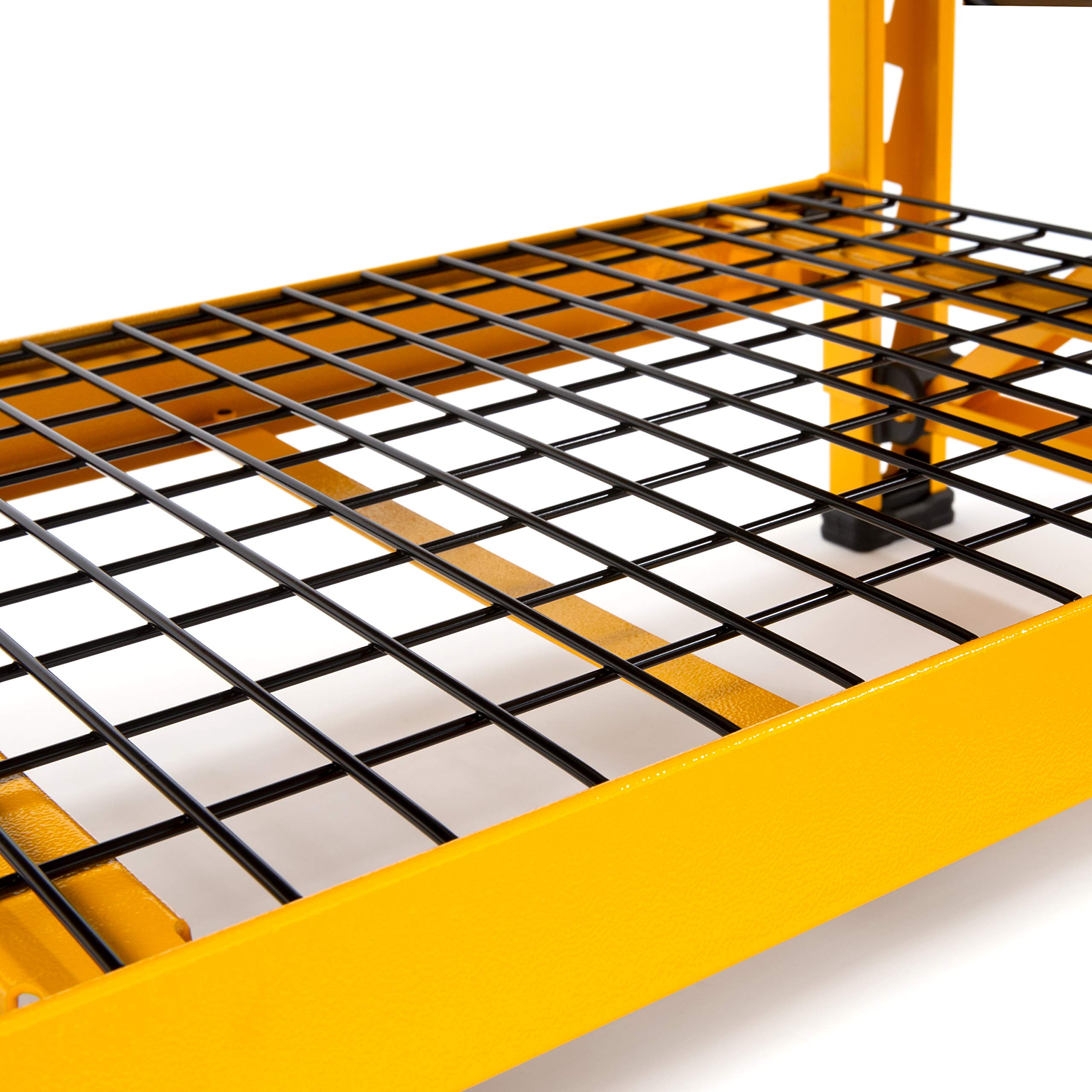 DEWALT Bench Garage with Wire Grid Storage Shelf, Rip-Resistant Foam-Padded Vinyl Seat, 1000-lb Capacity Bench Top, 1500-lb Capacity Shelf, Steel Frame