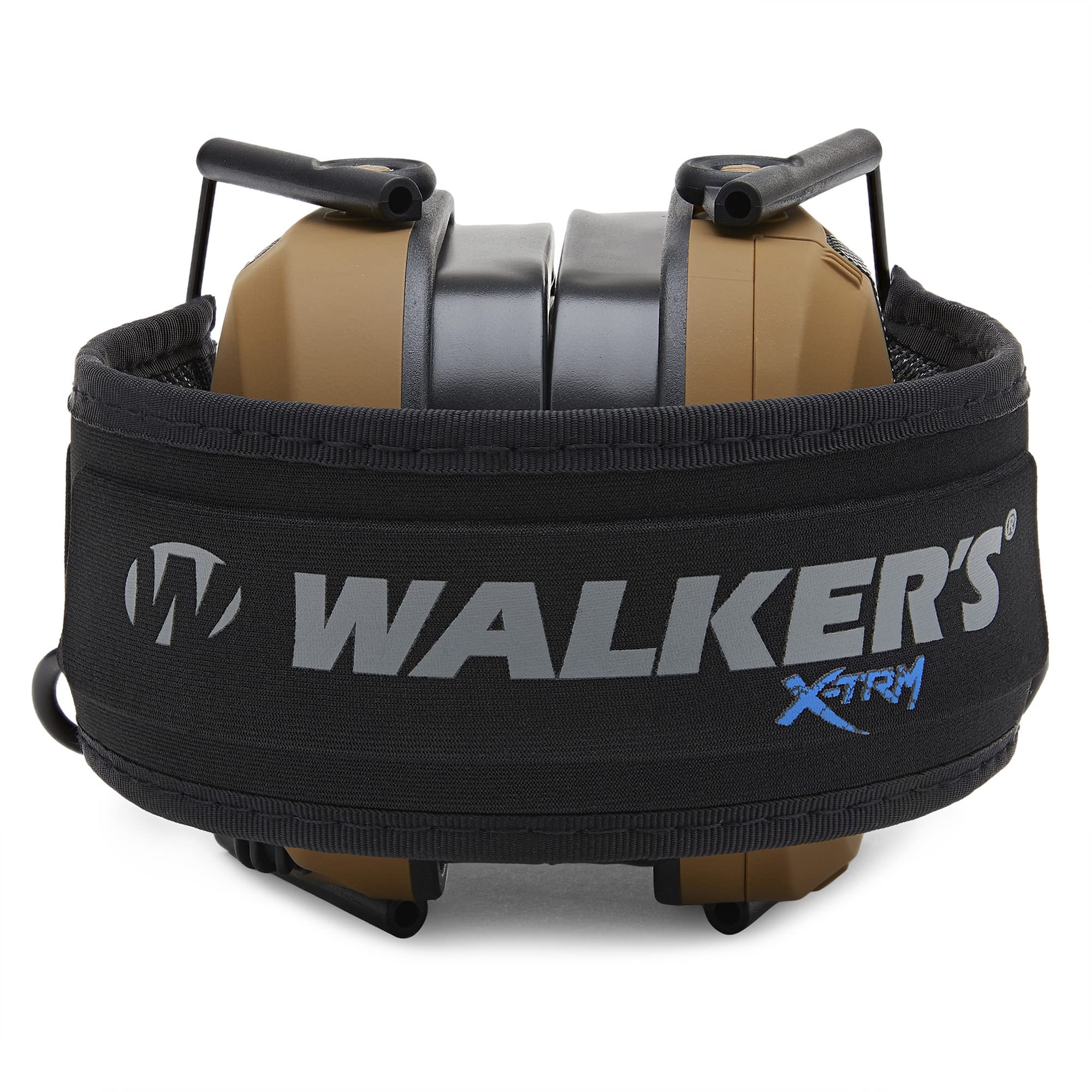 Walker's X-TRM Razor Slim Noise-Cancelling Sound-Enhancing Hunting Gun Range Shooting Electronic Earmuffs with Cooling Pads, Moisture Wicking Headband & 2 AAA Batteries, Battle Brown
