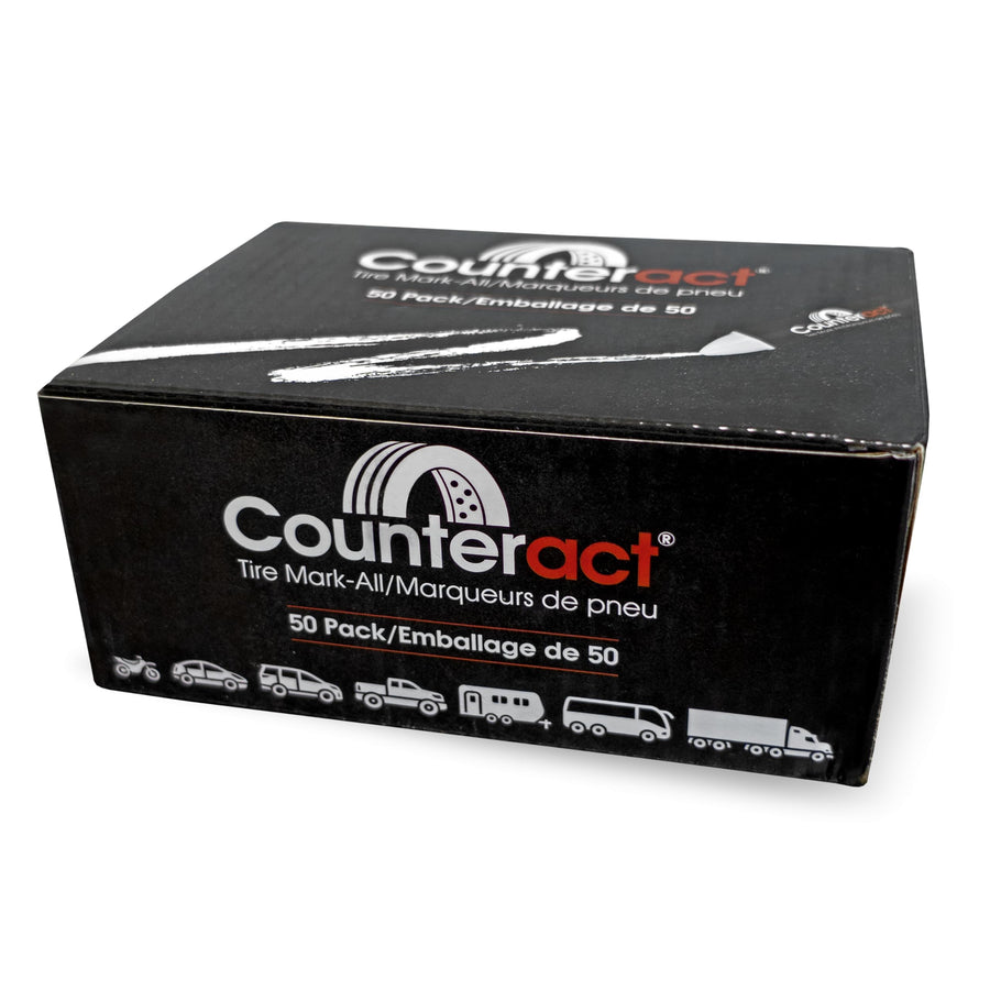Counteract Mark-All Professional Grade Tire Crayon - White - 50 Pack - Long Lasting - Weather Resistant - Fade Resistant