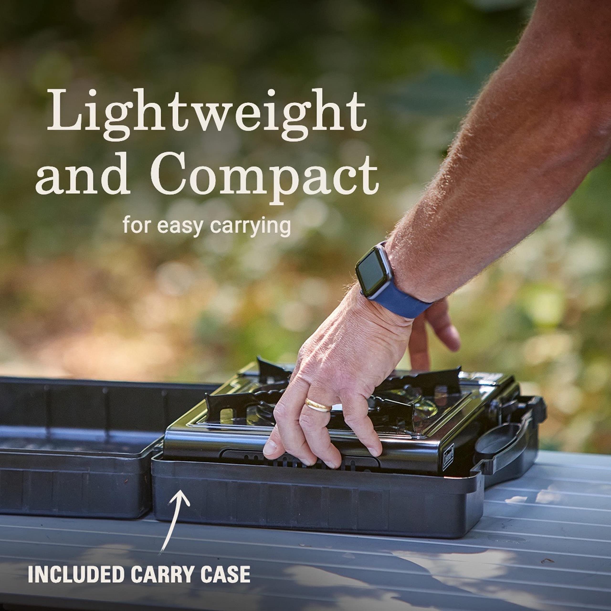 Coleman 1-Burner Classic Butane Stove, Portable Camping Cooktop with Carry Case & InstaStart Ignition, Adjustable Burner with 7650 BTUs of Power for Camping, Grilling, Tailgating, & More