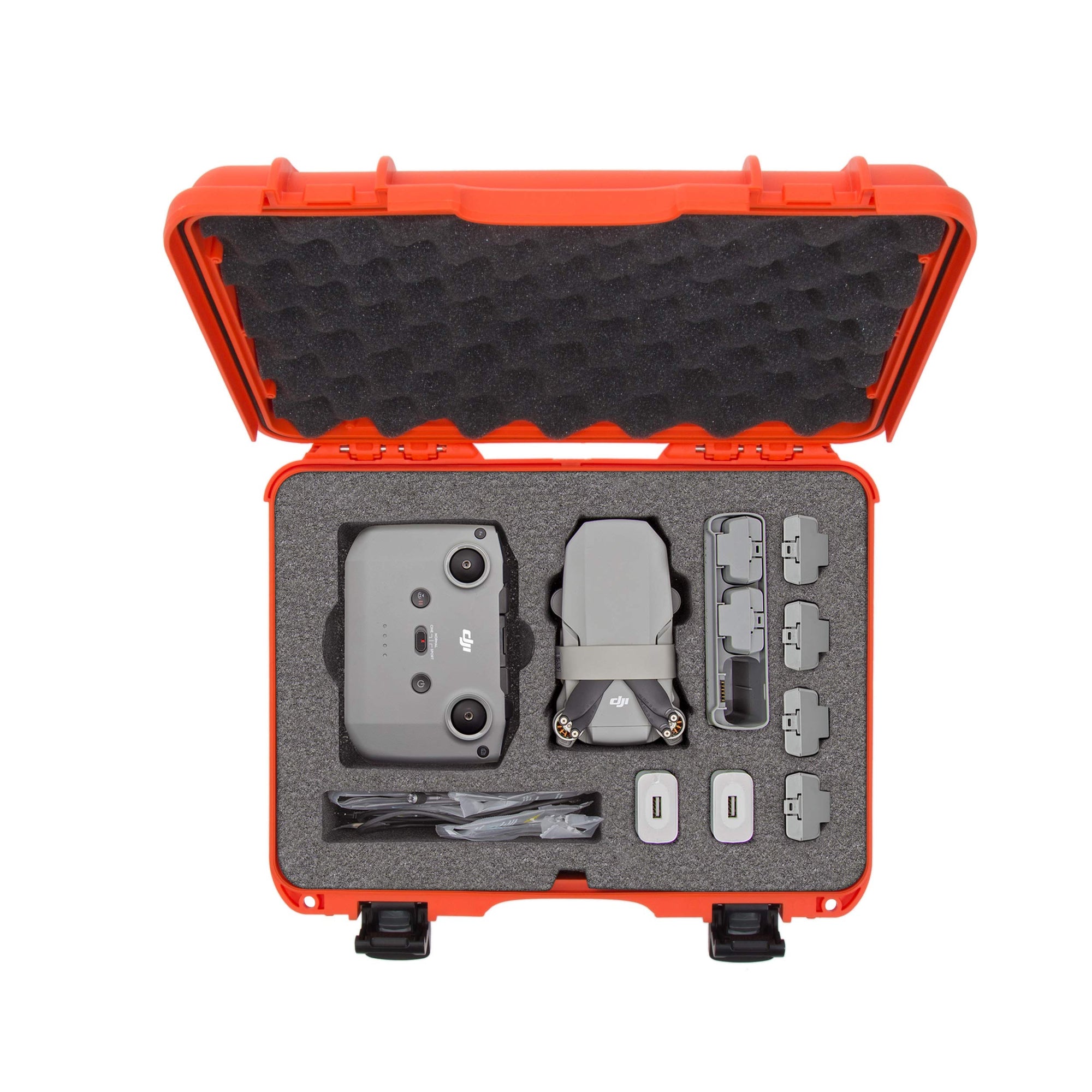 Waterproof Nanuk 910 Hard Case with Foam Insert for DJI Mavic Mini 2 Fly More - Orange