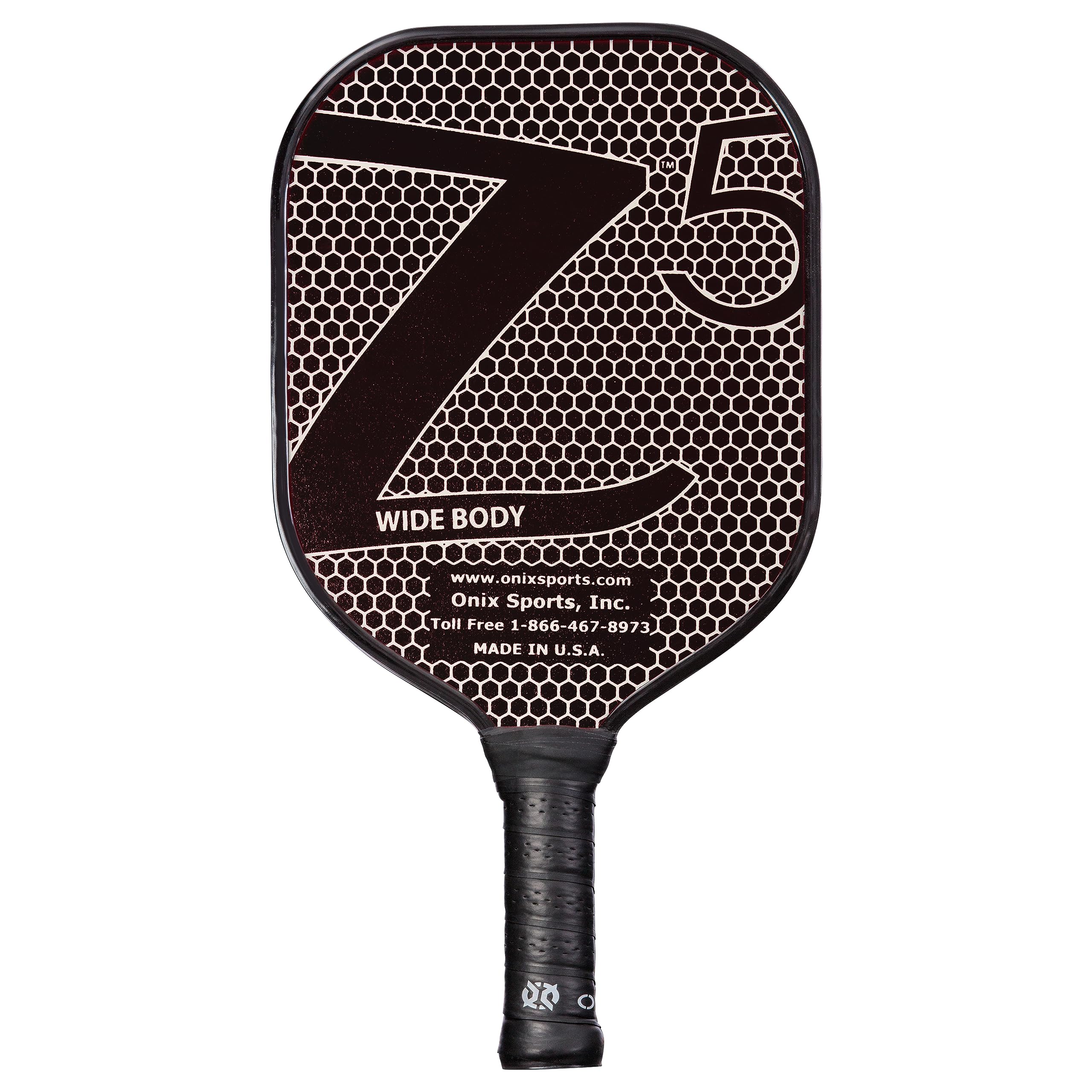 Graphite ONIX Z5 Carbon Fiber Pickleball Paddle with Wide-Body Shape, Honeycomb Core & Graphite Face