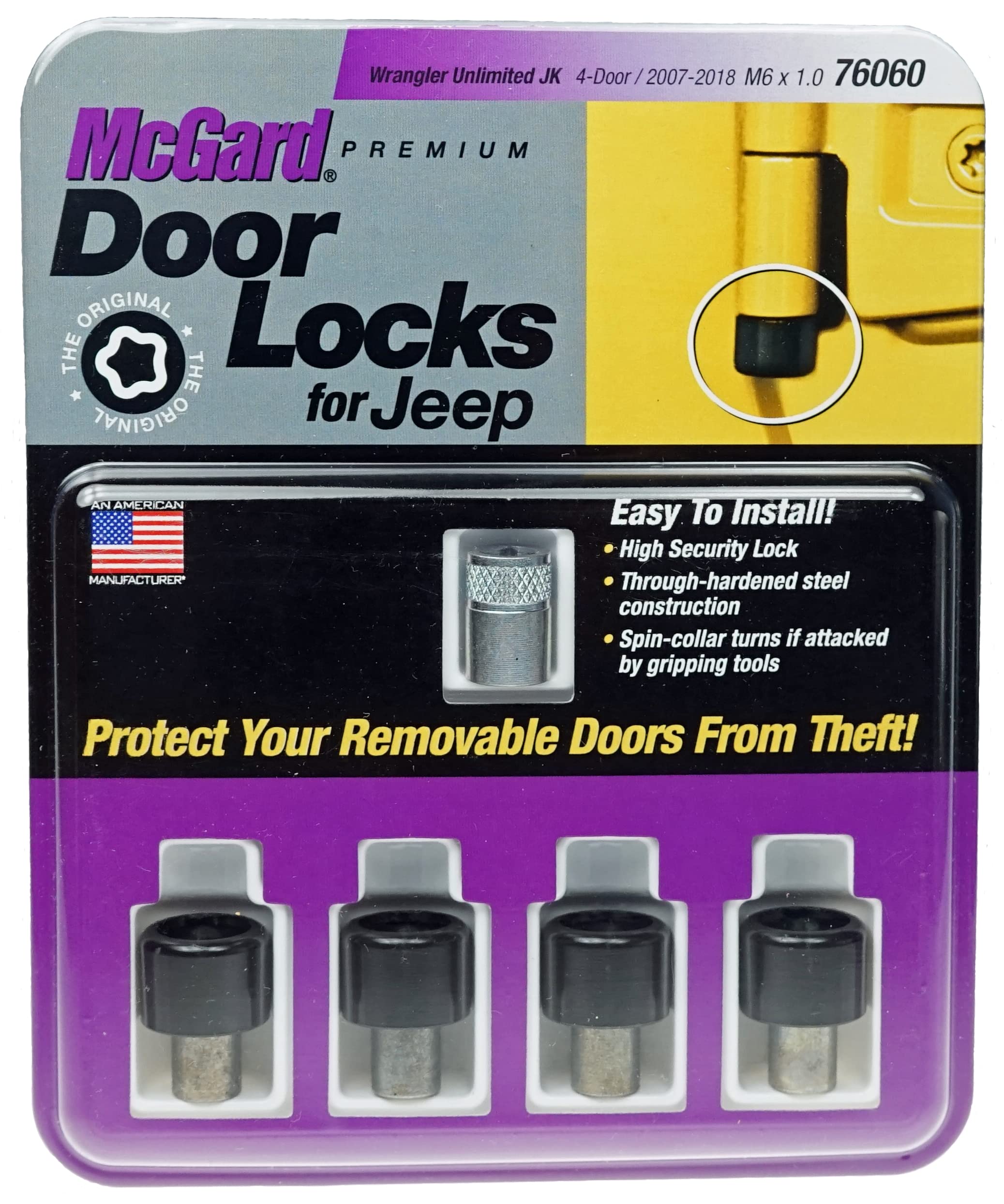 Jeep Wrangler JK Unlimited McGard 76060 Black Door Locks (Set of 4)