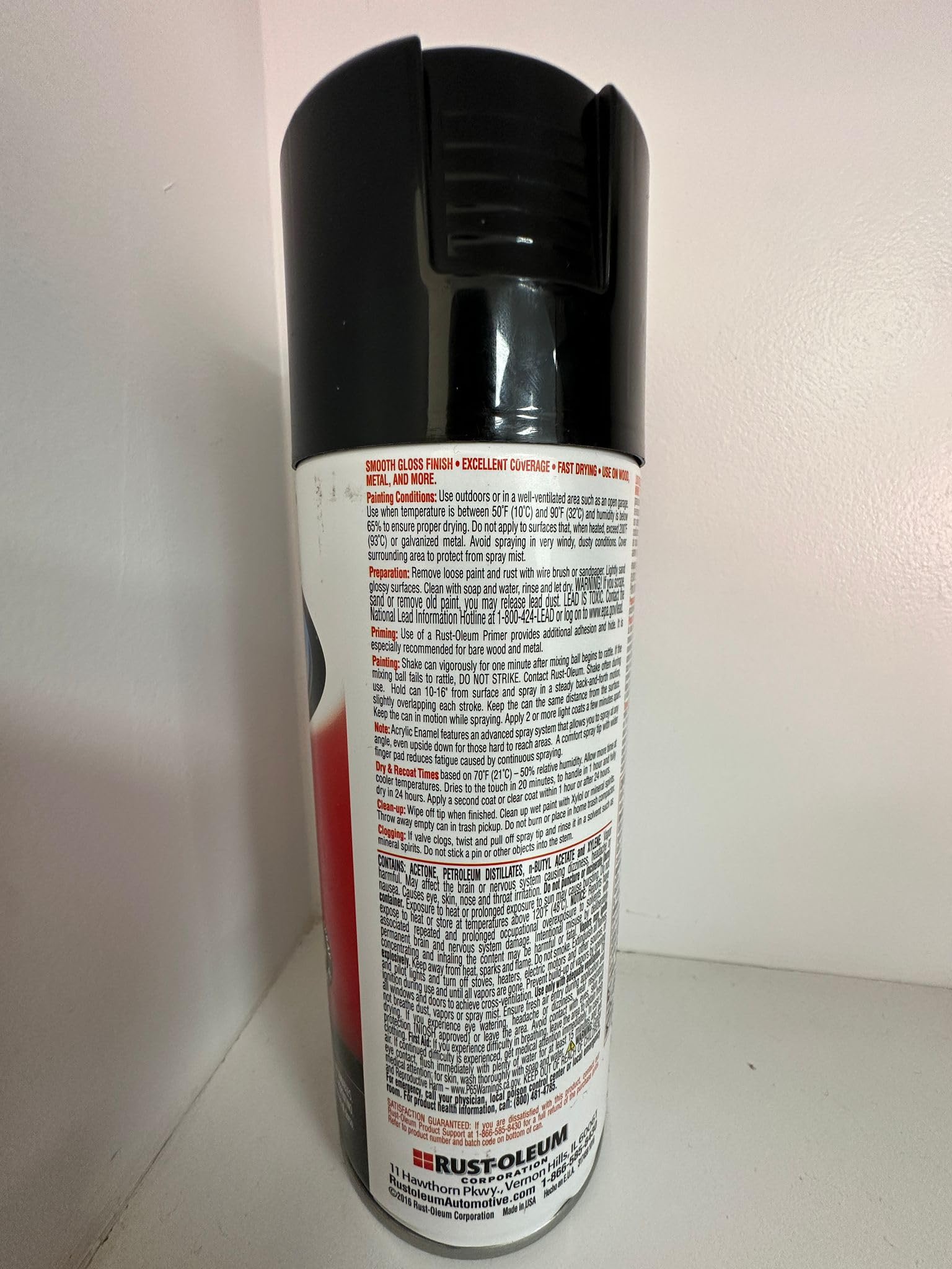 12-Ounce Rust-Oleum Automotive Acrylic Enamel Spray, Black Gloss