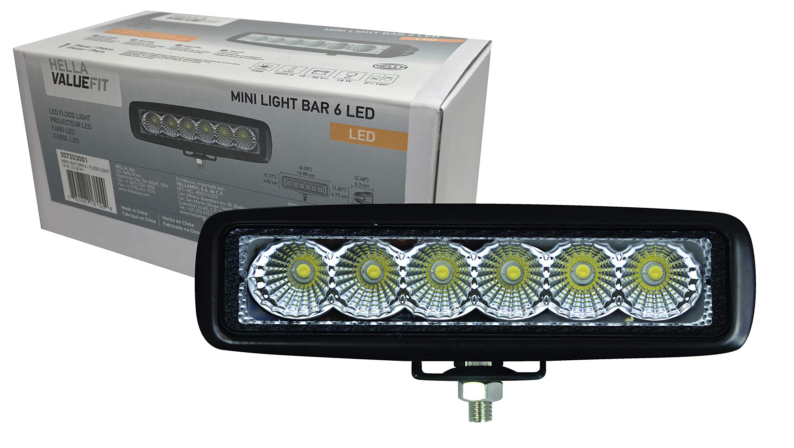 ValueFit HELLA 357203001 Mini Light Bar (6 LED, Flood Beam)