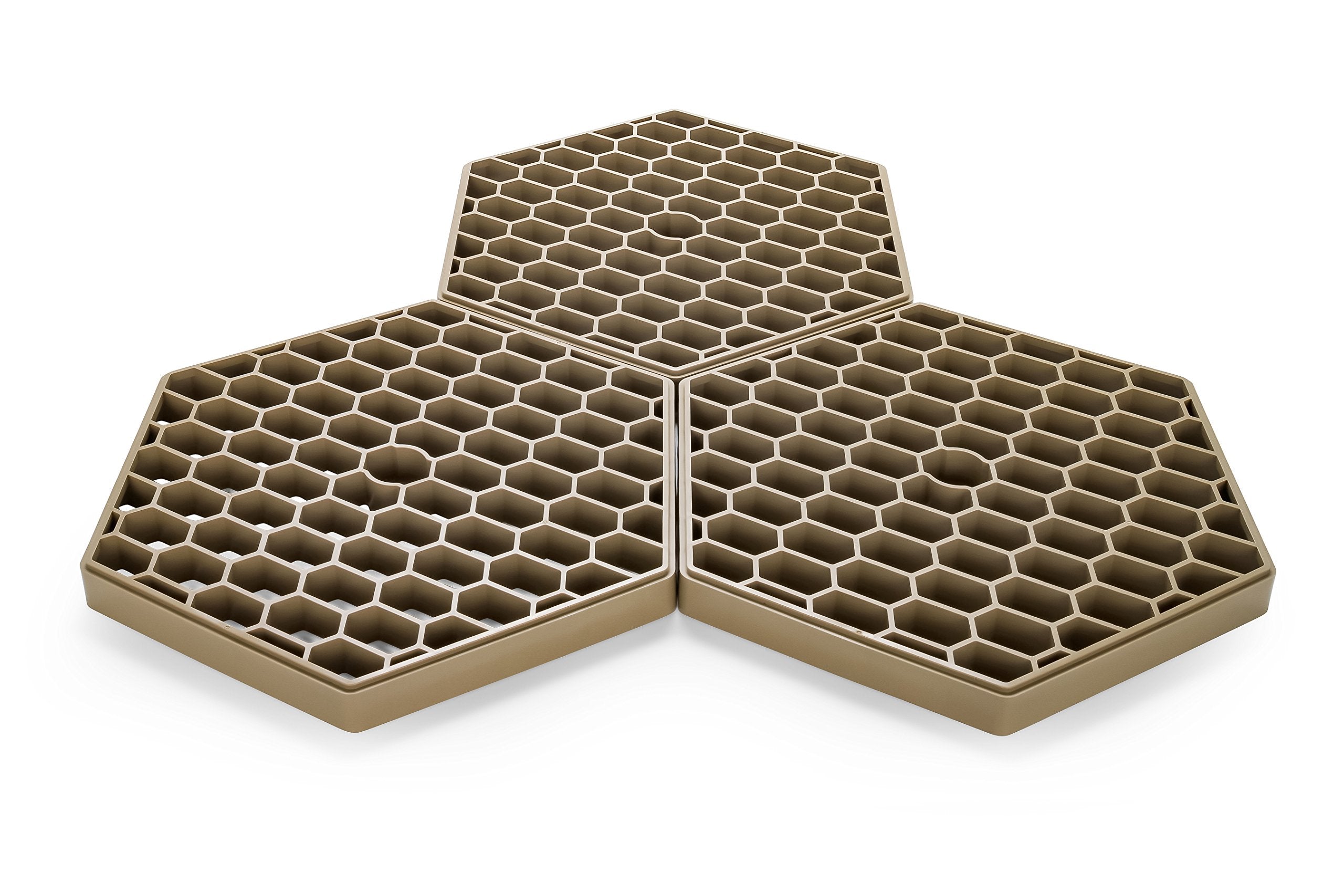 Camco 44534 Fastpath Tan Portable Stones, Ideal for A Solid Stepping Surface and Keeping Shoes Clean, 10 Pack