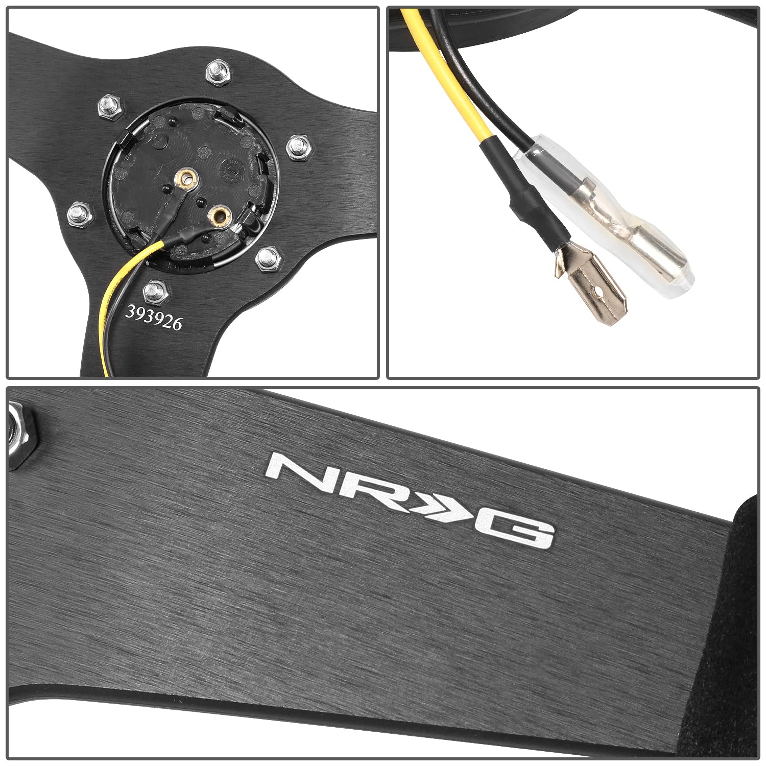 3-Spoke NRG Innovations Suede Wrapped 350mm Steering Wheel,6X70mm Bolt Pattern,Matte Black RST-037MB-S