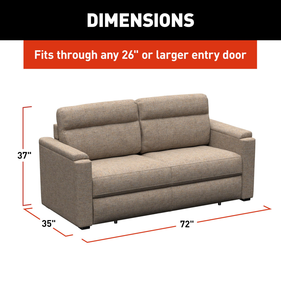 Dellmead THOMAS PAYNE Signature Heritage Series 72" RV Rest Easy Sleeper Sofa with Easy-to-Use Fold-Out Mechanism, 81" Bed Depth - 2024044359