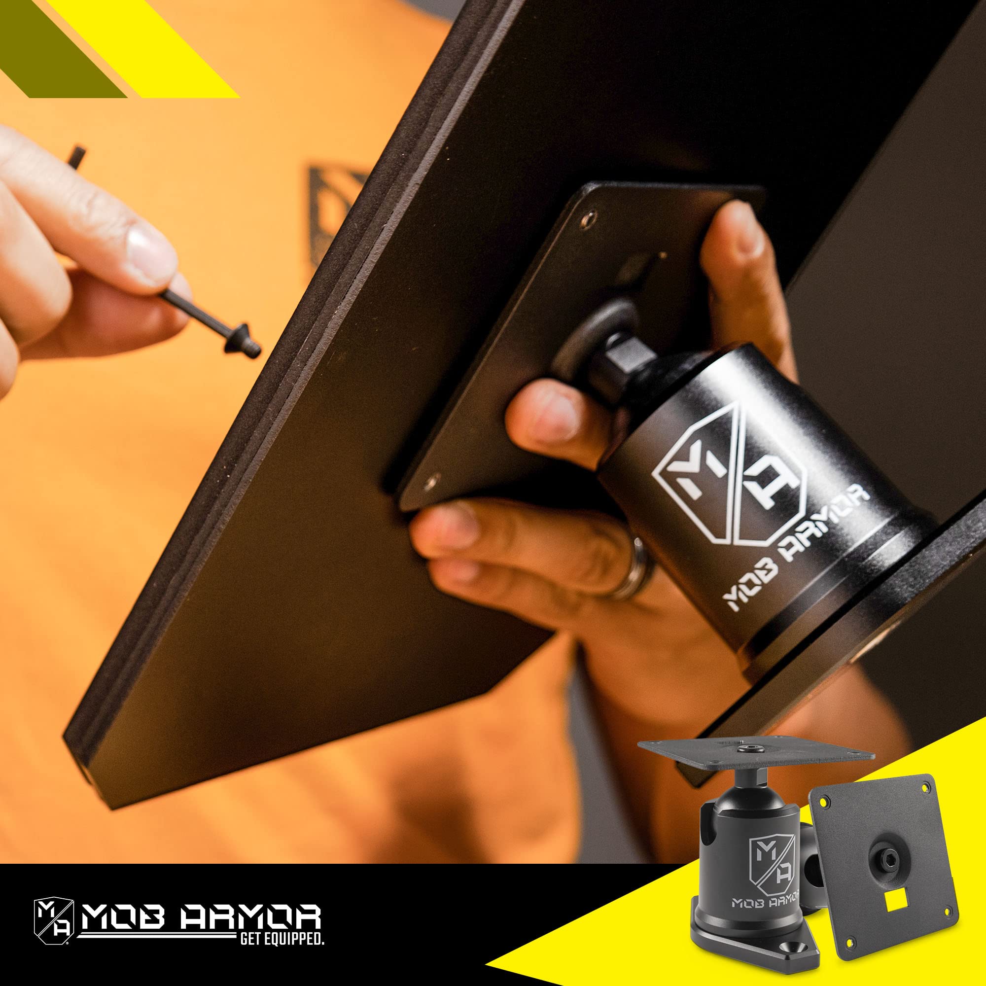 Mob Armor 75mm Maxx VESA Direct Mount - Heavy Duty Device Mount with Sturdy Metal Base, Universal Tablet and Phone Holder, and Reliable Permanent Mounting Plate for Secure Installations