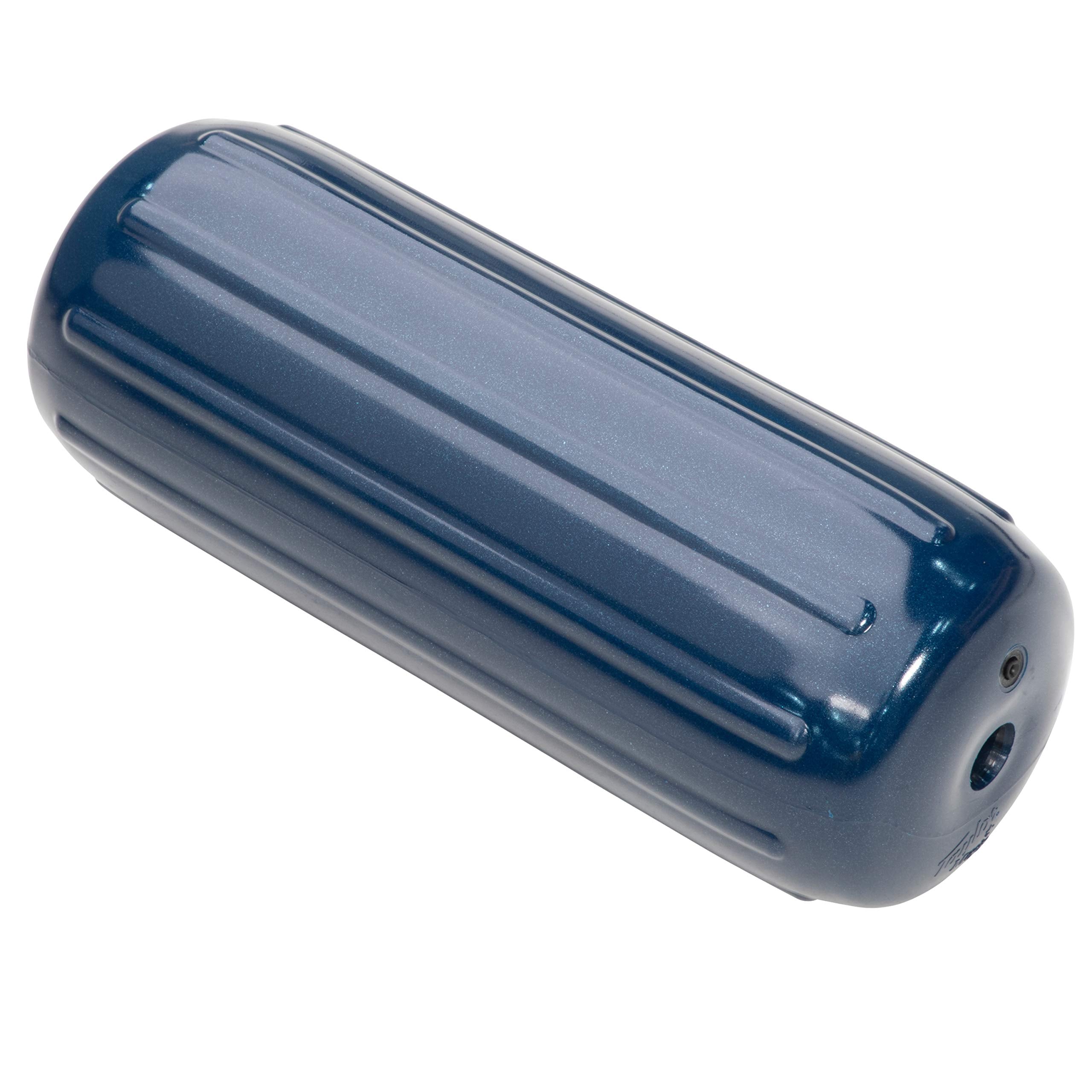 Taylor Made Big B Inflatable Boat Fender, Navy Captain's (6" x 15") End-to-End Line Passage Fits 5/8" Rope, Hangs Horizontally or Vertically, Ribbed, Needle Valve, Marine-Grade Vinyl - 571025