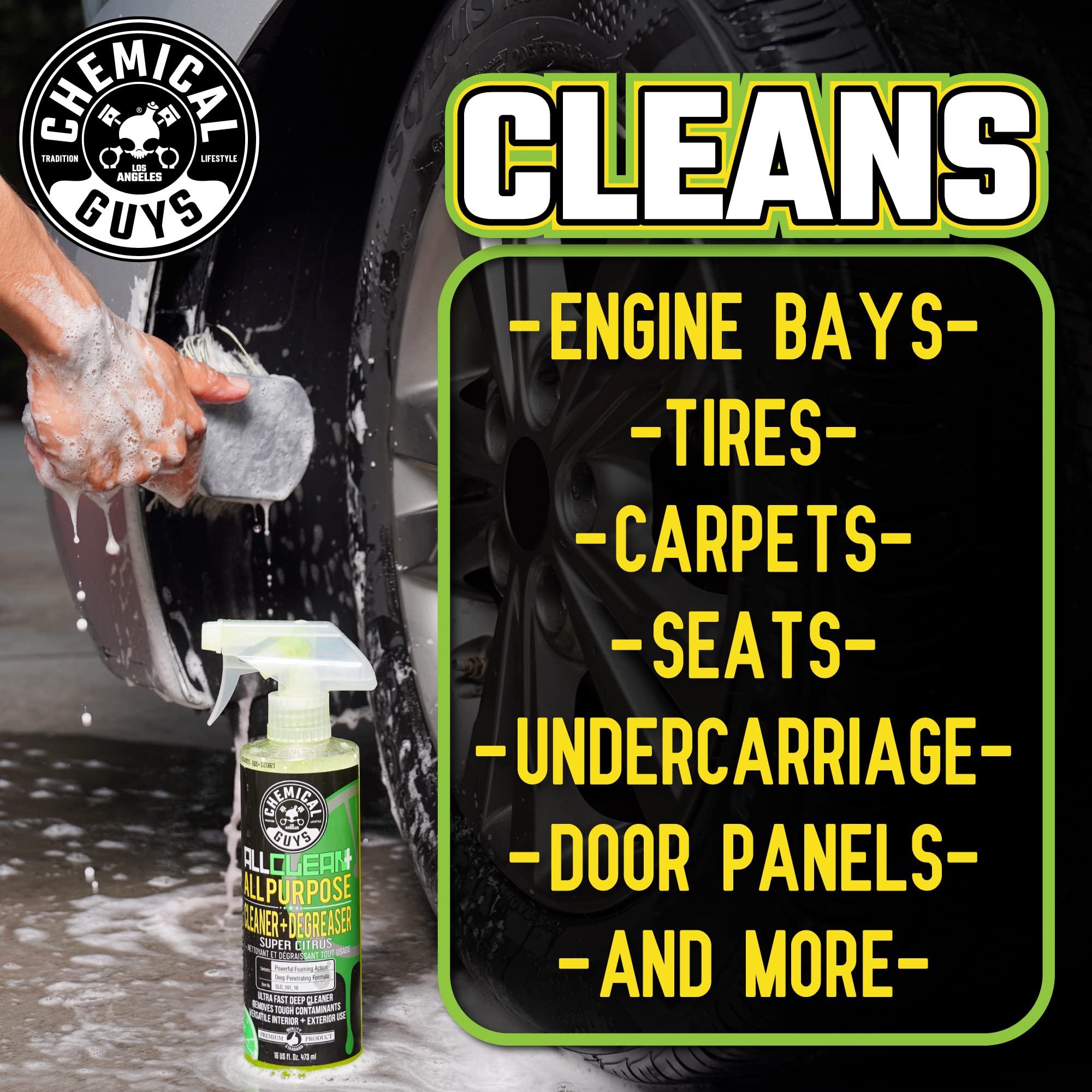 Chemical Guys All Clean+ CLD_101 Citrus-Based All Purpose Super Cleaner, Safe for Cars, Trucks, SUVs, Motorcycles, RVs & More, 128 fl oz (1 Gallon), Citrus Scent
