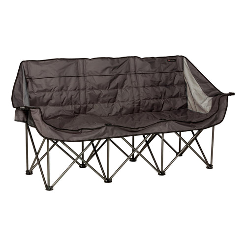 Lippert Folding Campfire Couch - Dark Grey, High-Loft, Foldable Sofa, Dual Cup Holders, Power Coated Steel Frame, Durable 600D Outdoor Polyester Fabric, 500 lb. Capacity, 2022114796