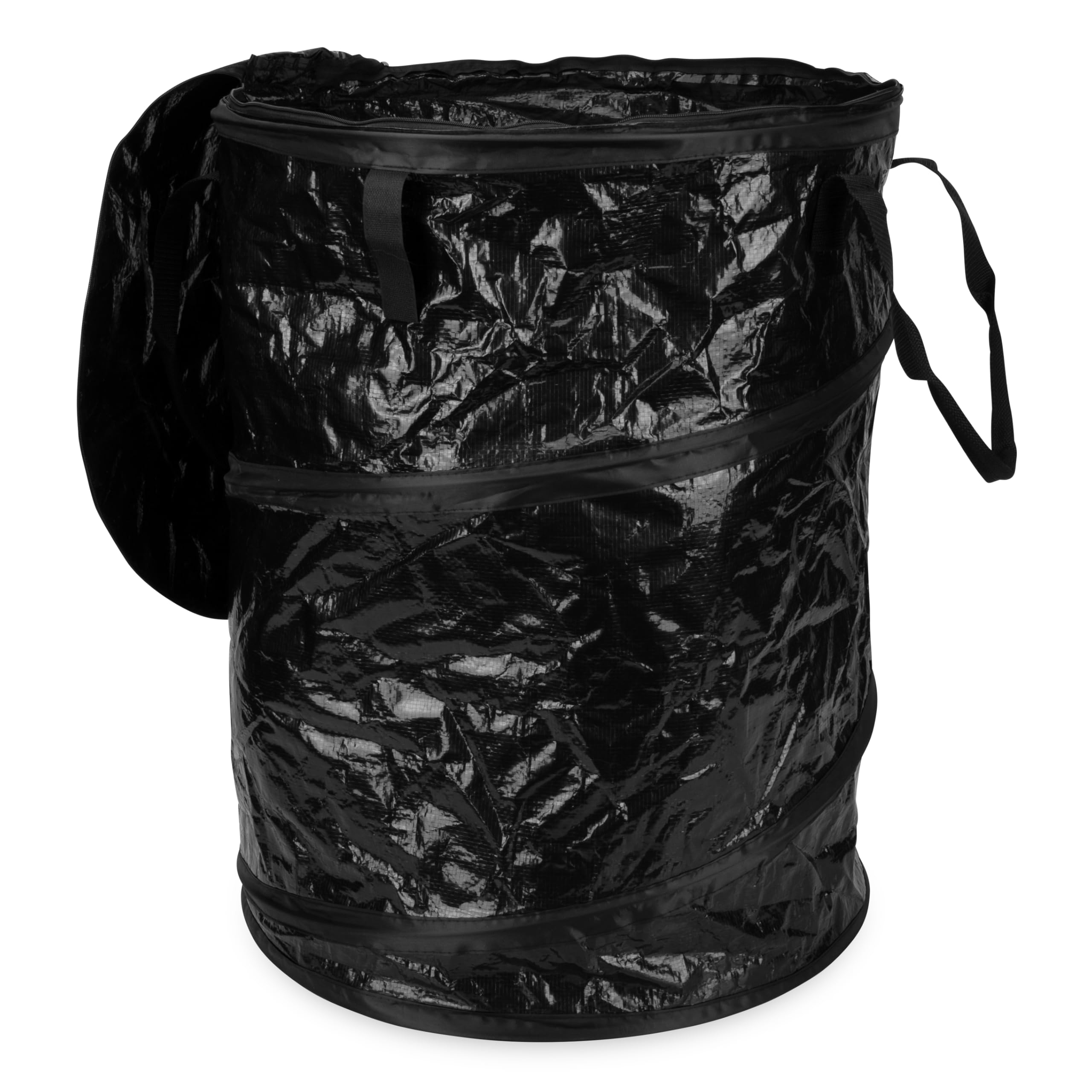 Pop-Up Camco Utility Container - Use as Collapsible Trash Can When Camping - Holds 30-Gallon Kitchen-Size Trash Bags - Stands 2-Ft Tall & Collapses for RV Storage and Organization (42893-A)