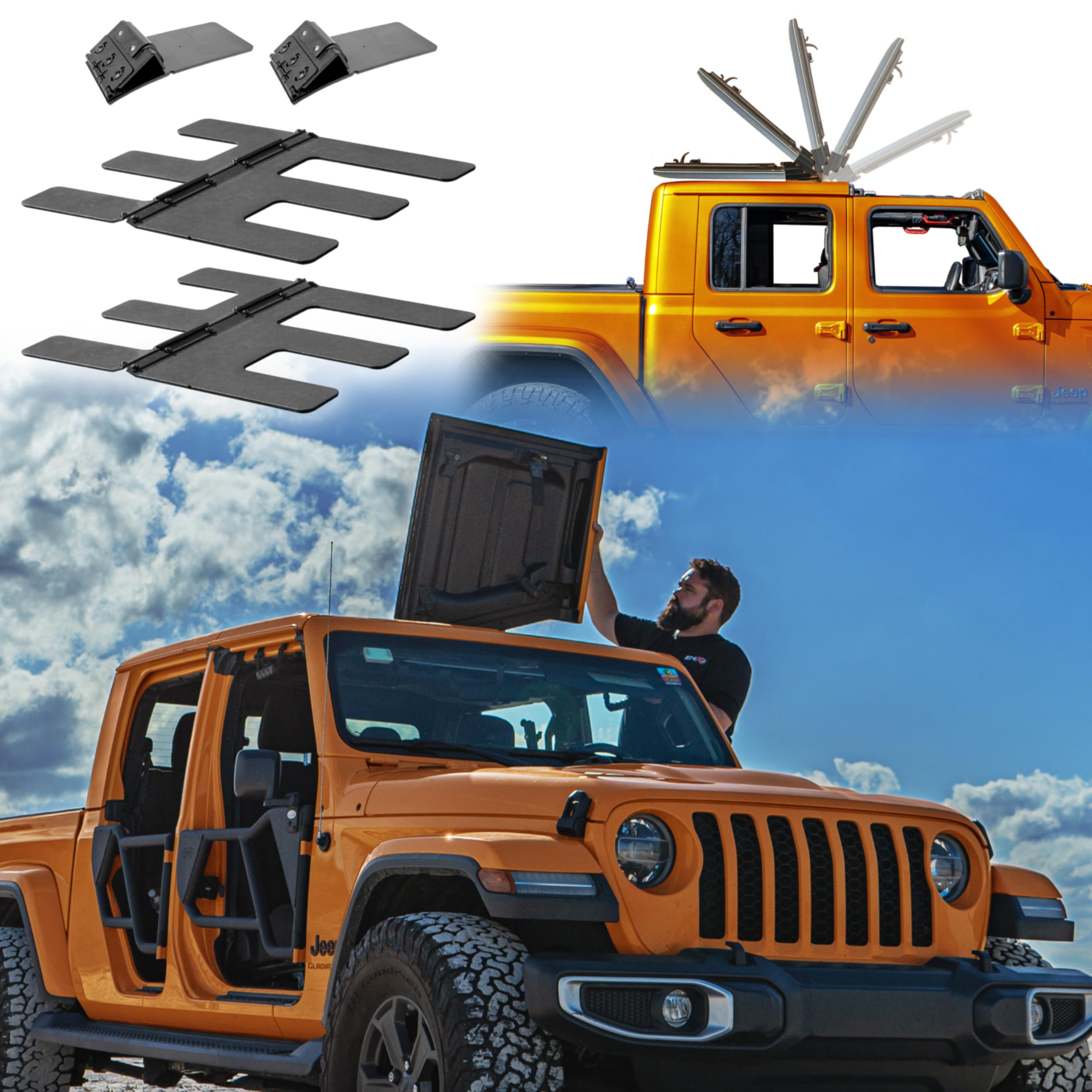 EZ Flip-Top for Jeep Freedom Top Panels JT One Person Flip Back System—Flip Back Your Jeep Hard Top Panels in Seconds! Patented and Patent Pending