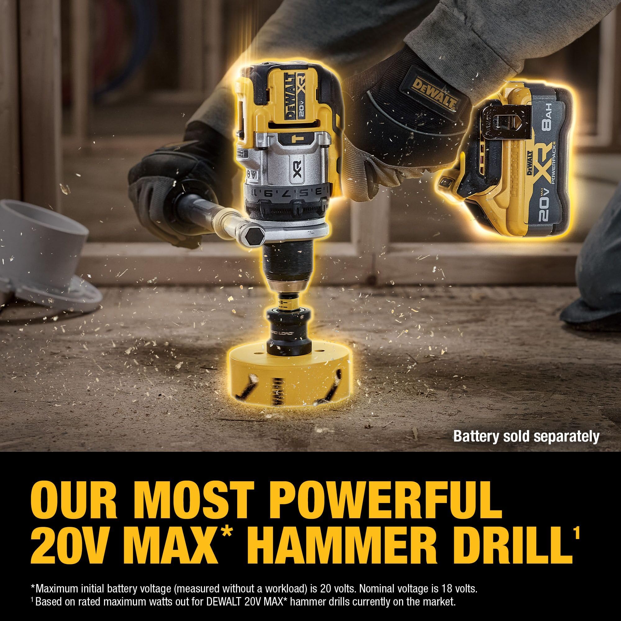 20V MAX XR DEWALT 1/2 Inch Cordless Hammer Drill, Bare Tool Only (DCD1007B)