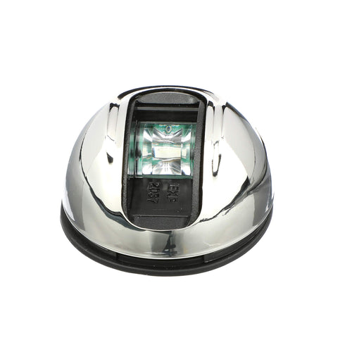 LightArmor Attwood NV4012SSG-7 2-Mile Vertical Surface Mount Navigation Light, Green LED Lighting, Eliptical Stainless Housing