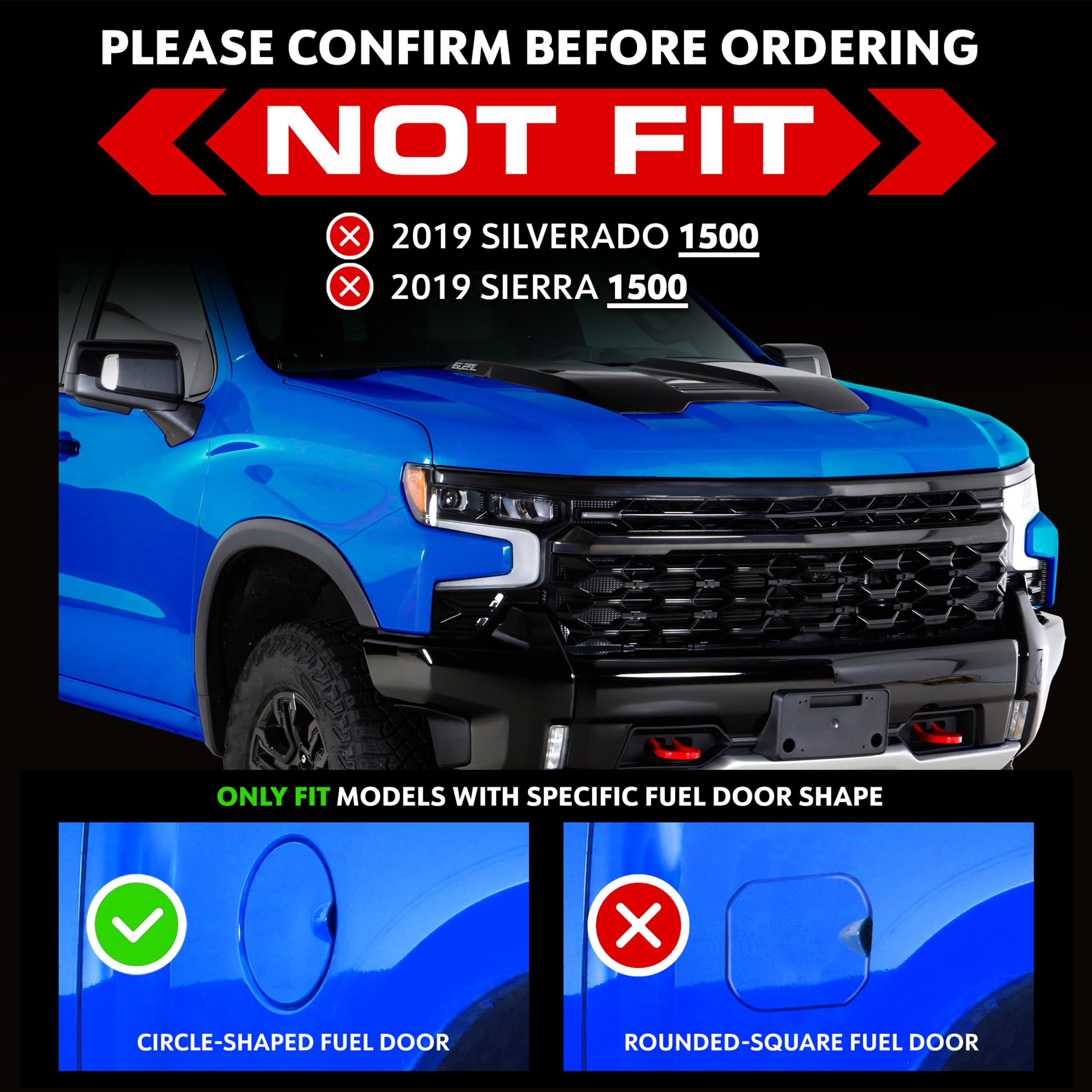 Tyger Auto Trax Side Steps Compatible with 2007-2018 GMC Sierra Chevy Silverado 1500; 2007-2019 2500 3500HD; 2019 LD/Limited | Crew Cab | TG-TX7C29878 | Textured Black Drop Step Rail Running Board