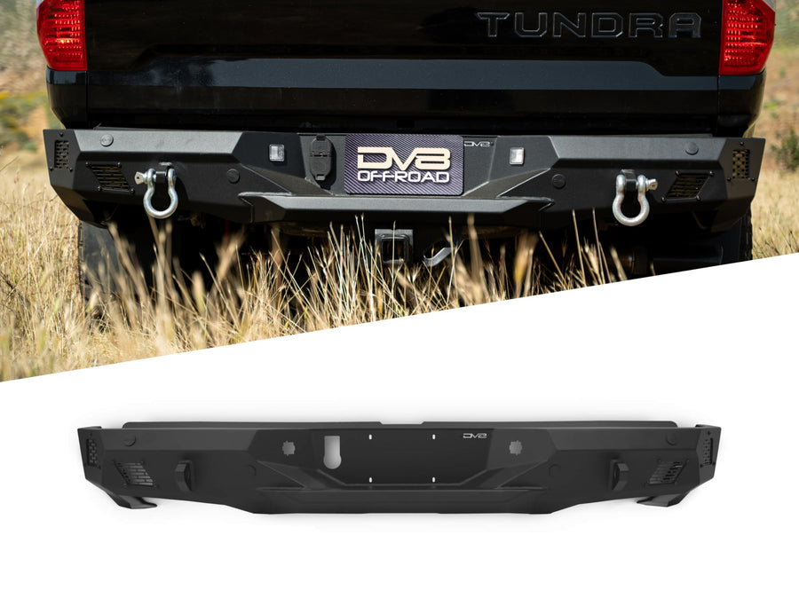 Offroad DV8 Spec Series Rear Bumper for 2014-2021 Toyota Tundra | Two D-Ring Mounts | Four 3-Inch Pod Light Mounts | Satin Black Accent Panels | Welded-In Zip Tie Tabs | Fully Bolt-On