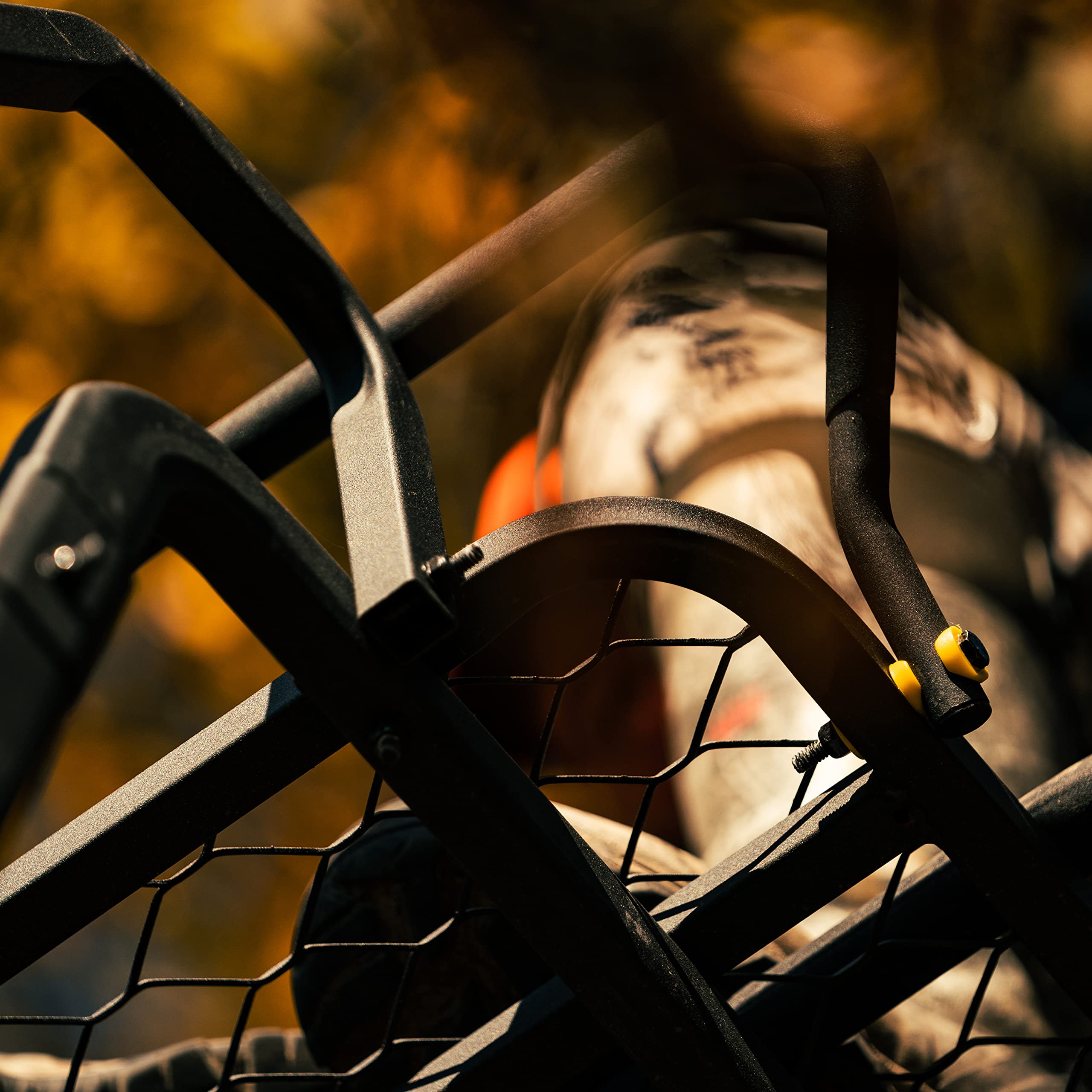 Lockdown™ Rivers Edge® Wide, 17' Height, Wide Flip-Up TearTuff™ Mesh Seat, The Ultimate Shooting Rail™, Patent-Pending Ground-Level Ratcheting Technology™, LD201