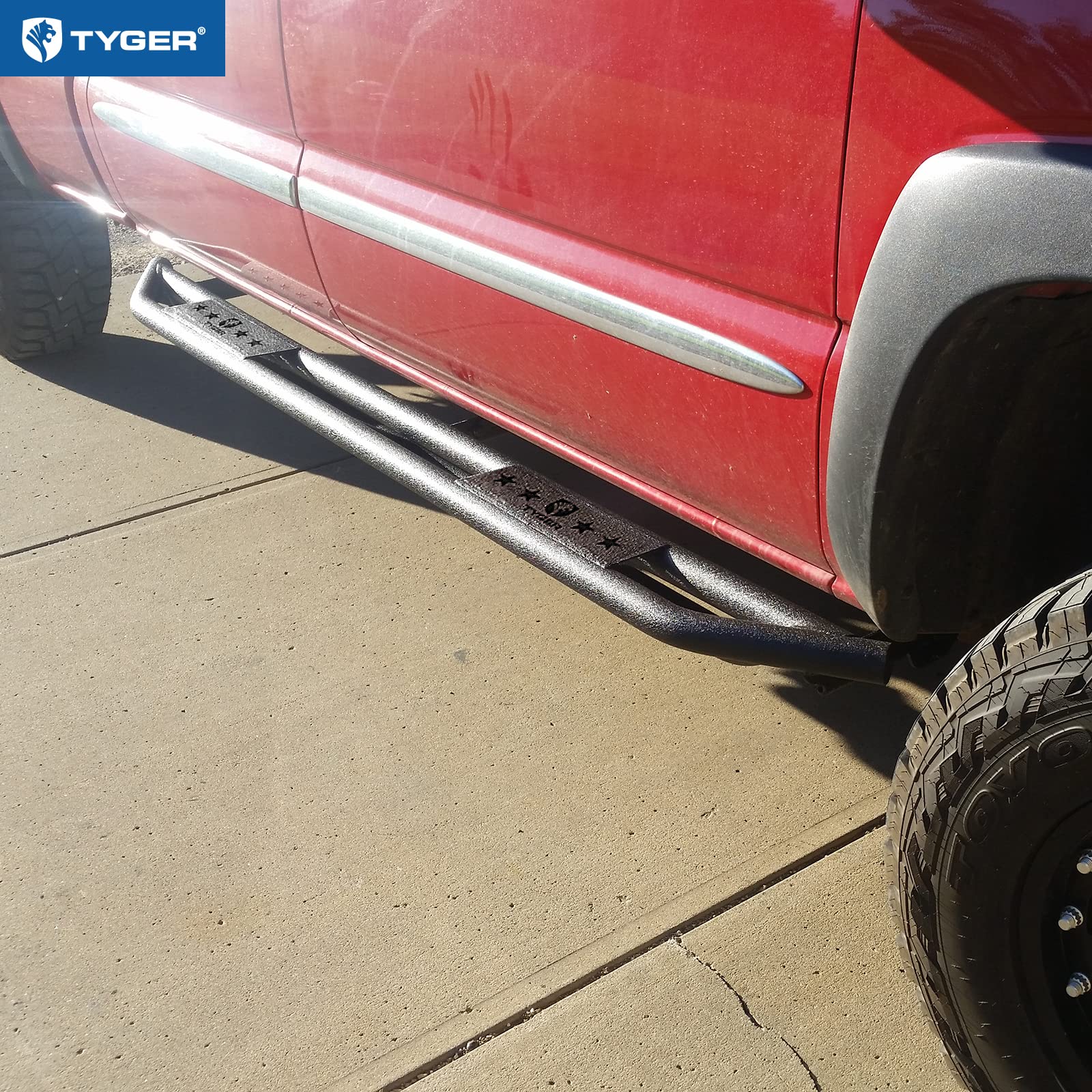 Tyger Auto Compatible Star Armor with 1999-2006 Chevy Silverado GMC Sierra 1500 ;2001-2006 2500 3500HD; 2007 Classic | Crew Cab | TG-AM2C20108 | Side Step Rails Nerf Bars Running Boards