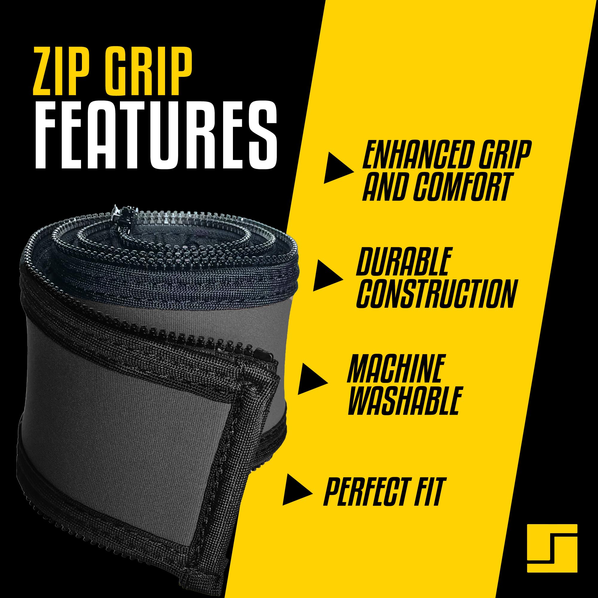 Stromberg Carlson Lend-A-Hand AM-ZIP39B Zip Grip – Neoprene Cover with Nylon Zipper for RV Grab Handle, Stair Rail, Trailer Door Bar, Indoor or Outdoor Hand Rail, Machine Washable – Charcoal