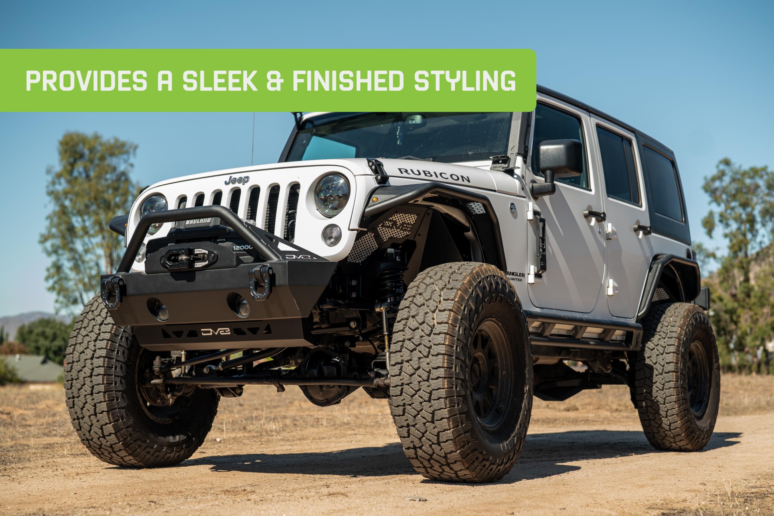 Front Skid Plate DV8 Offroad for 2007-2018 Jeep Wrangler JK | Covers Frame Horns/Crash Bars When Factory Bumper/Skid Plate is Removed | Simple Mounting Design | Vented to Allow Airflow to Engine Bay