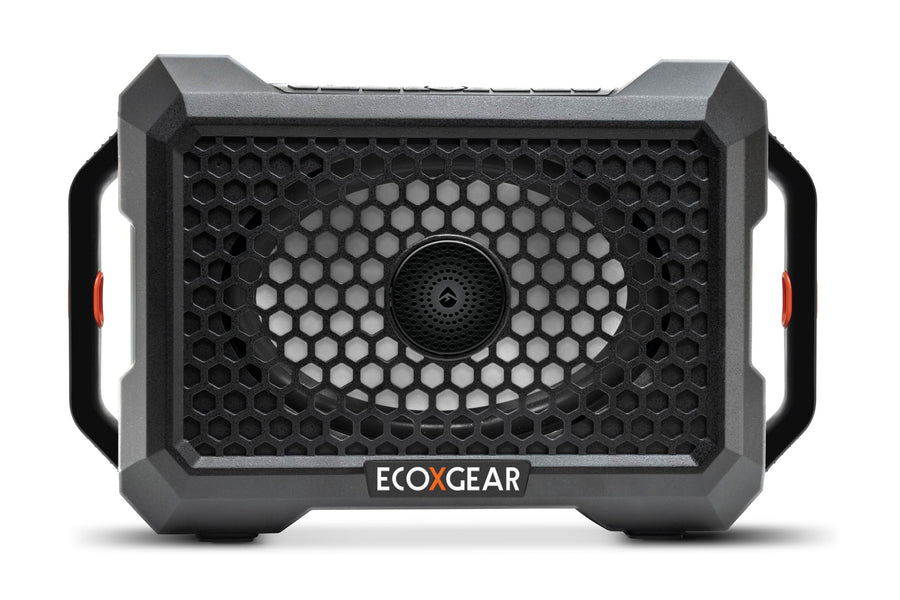 Outdoor ECOXGEAR Defender: Portable Bluetooth Speaker, 121dB Massive Sound, Waterproof and Drop Proof, with LED Party Lights, Pair up to 100, 25+ Hours Playtime (Black Oak)