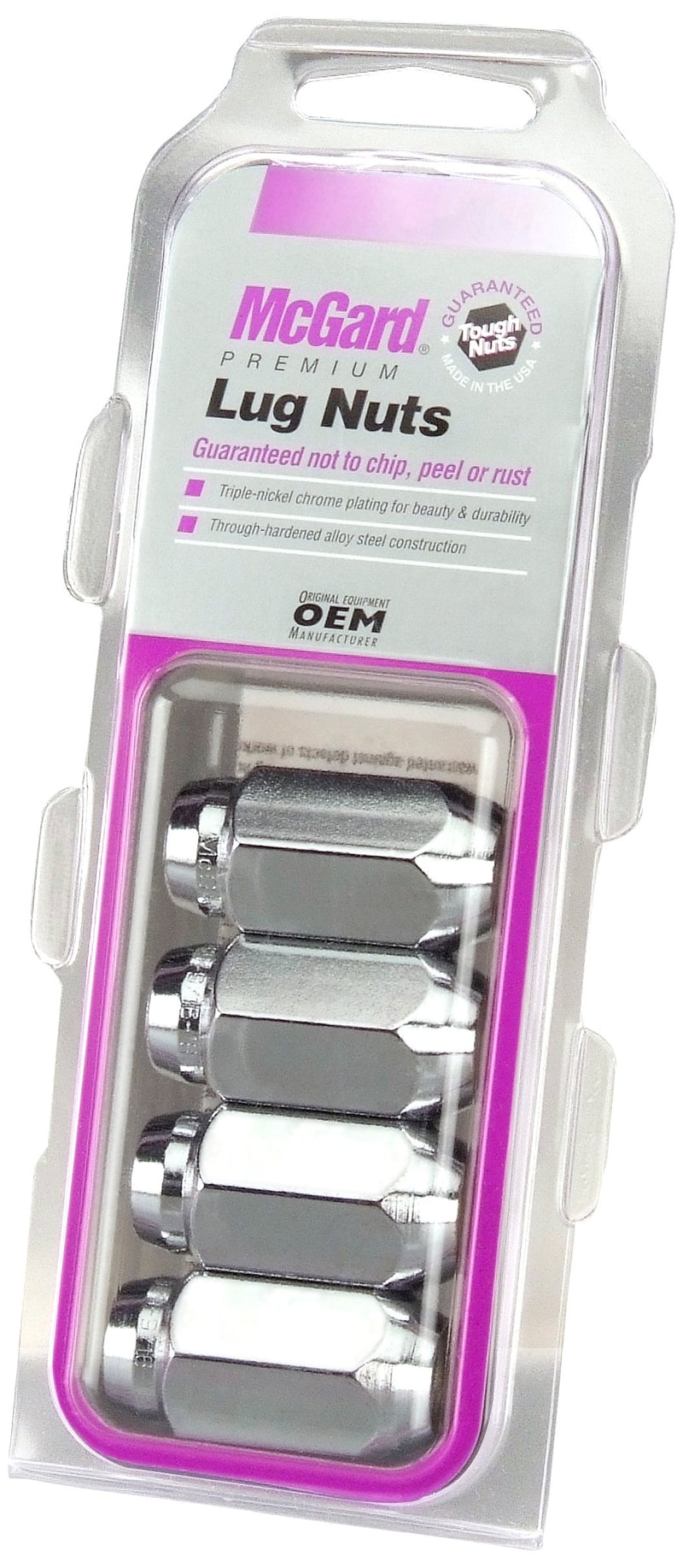 Chrome Cone Seat Style MCGARD 64008 Lug Nut Set (9/16" - 18 Thread Size) - Set of 4